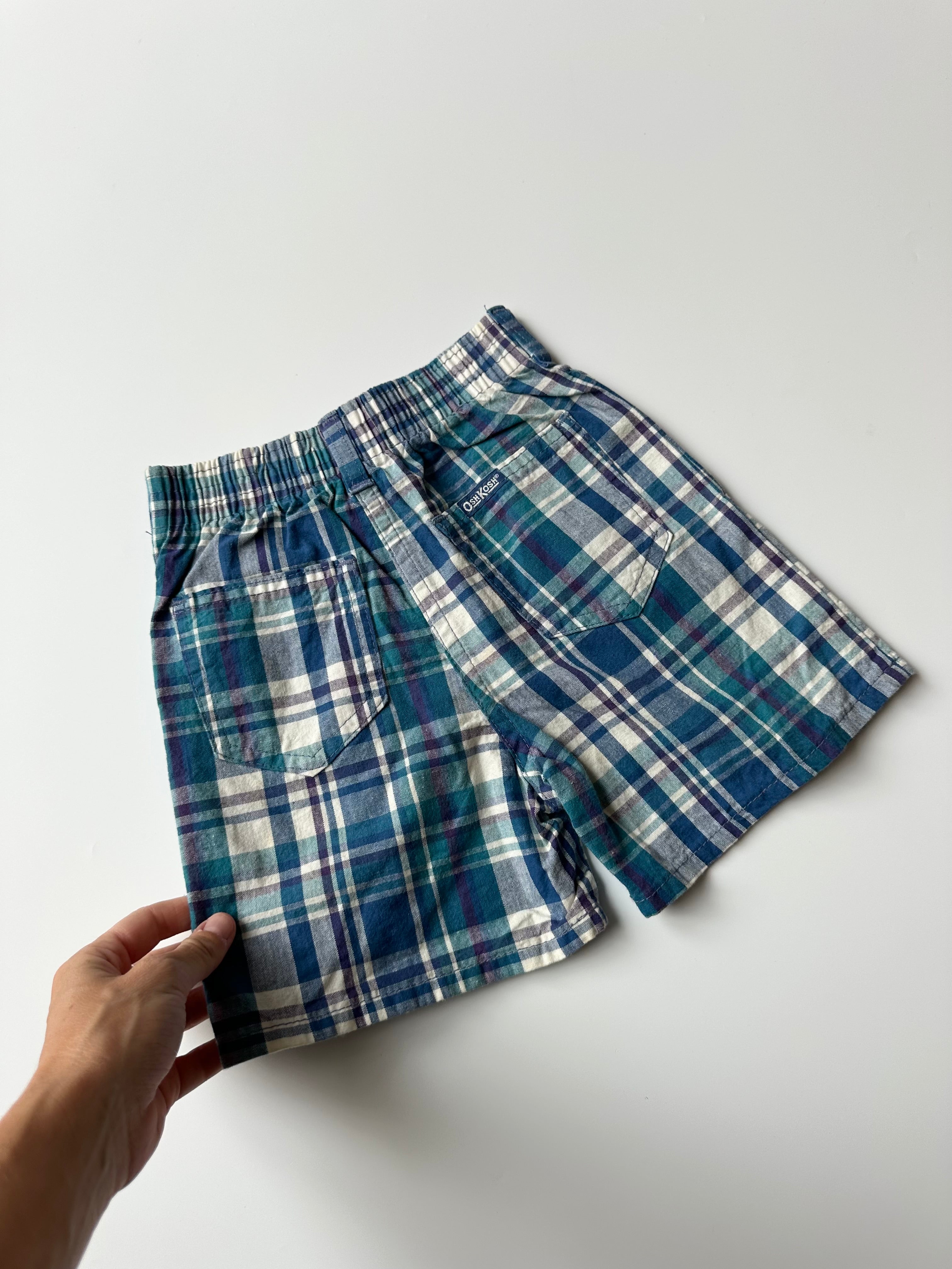 Vintage Kids OshKosh Blue Plaid Shorts 🩵 4 Years
