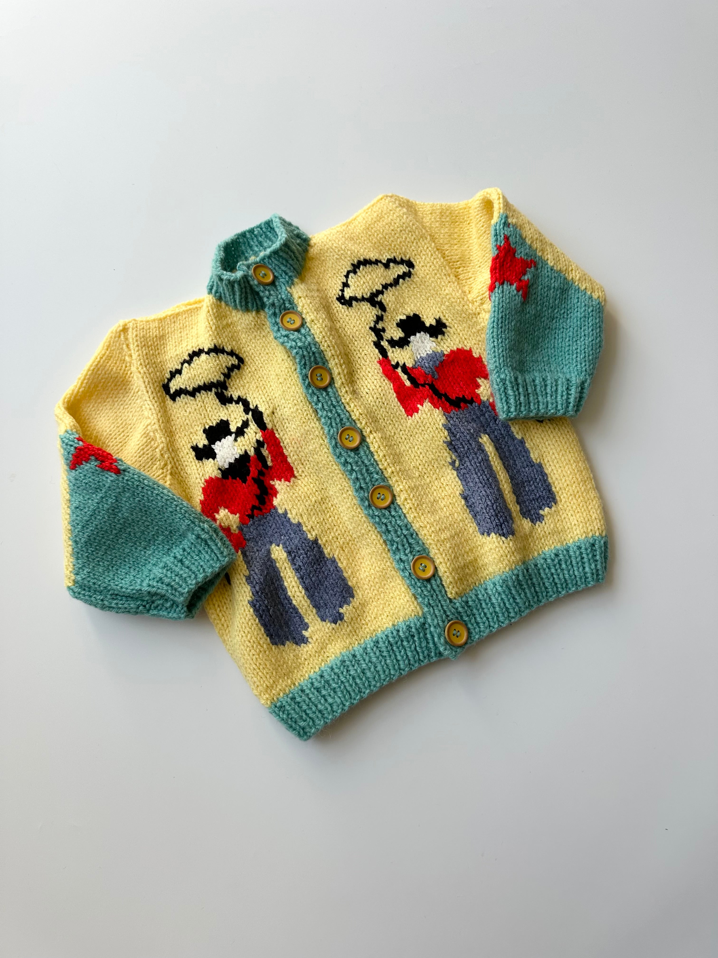 Hand-Knitted Cowboy/girl Cardigan 4-6 Years