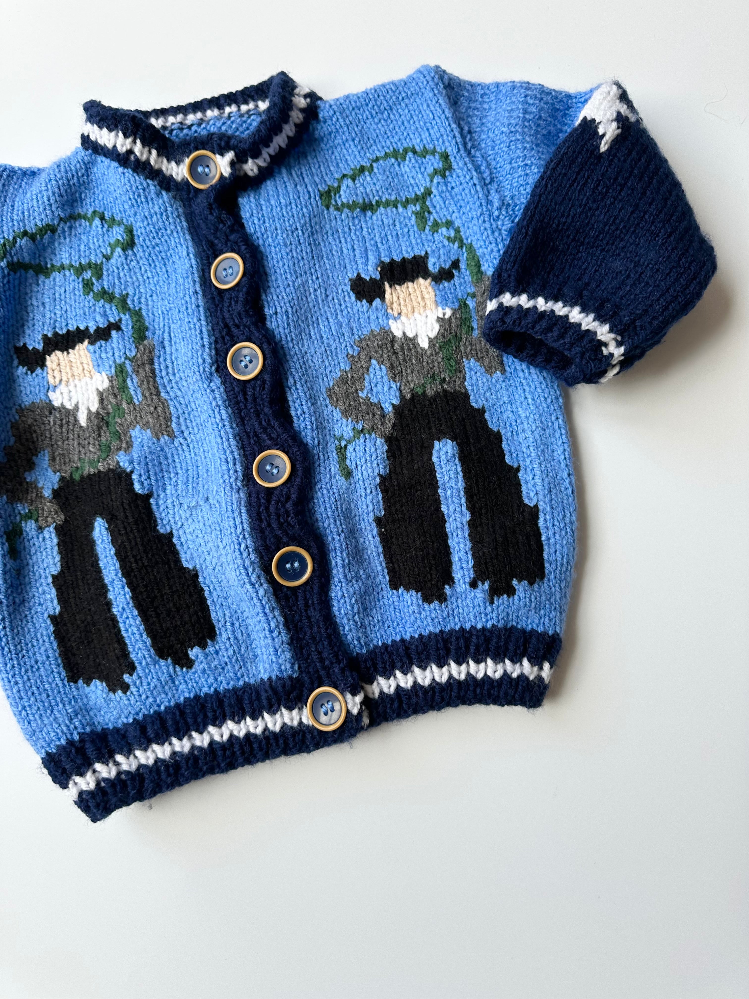 Hand-Knitted Cowboy/girl Jumper3-4 Years