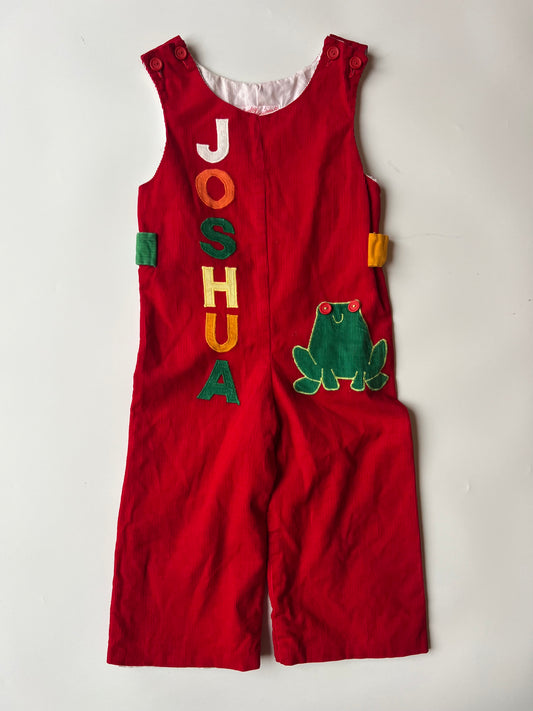 Vintage Red Cord Joshua Romper 4 Years 🐸