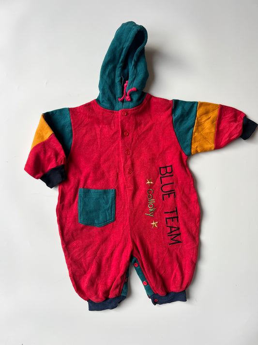 Vintage Cosy Colour-Block Romper 12 Months