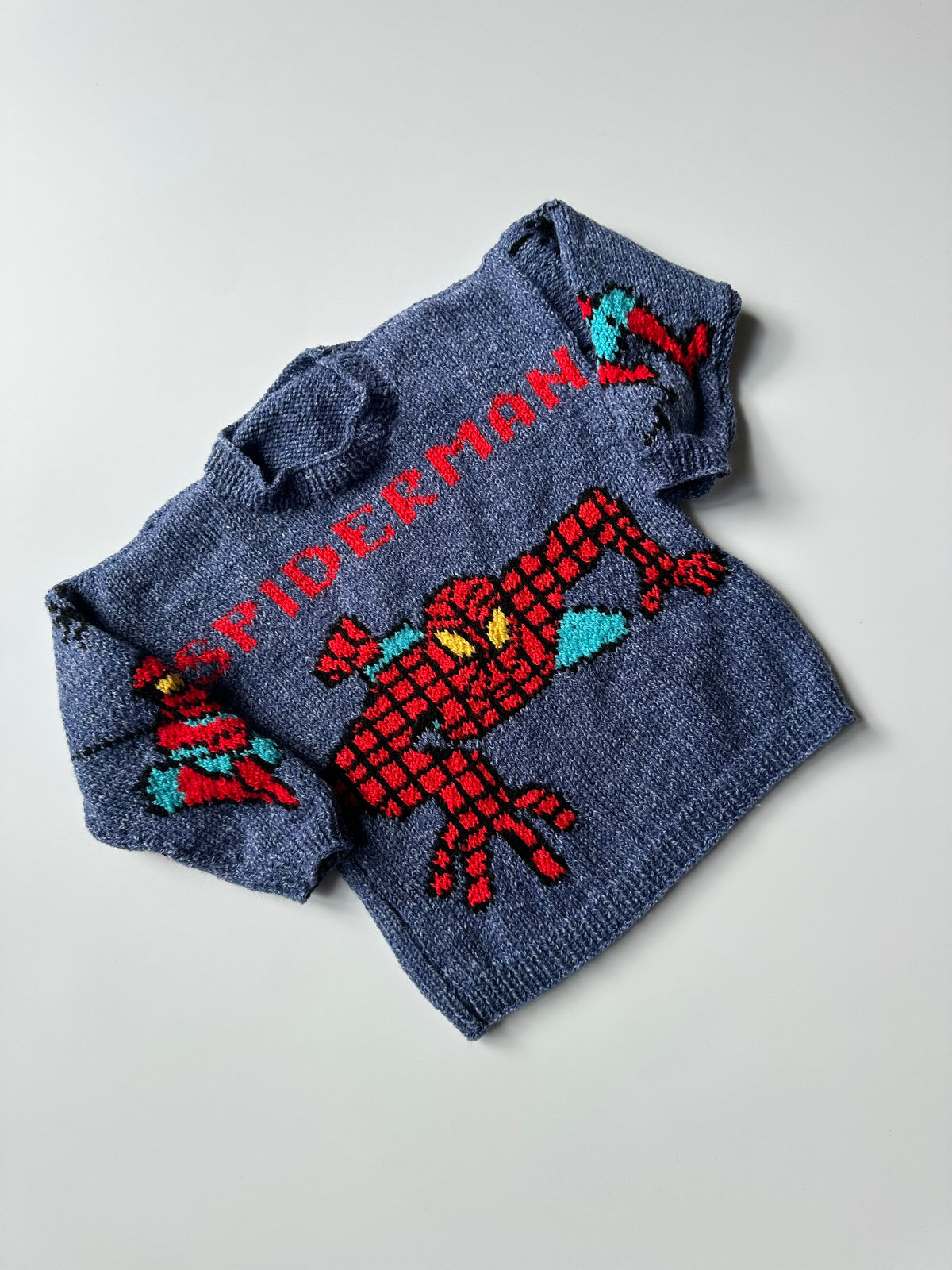 Hand-Knitted Spider-Man Jumper 2-4 Years