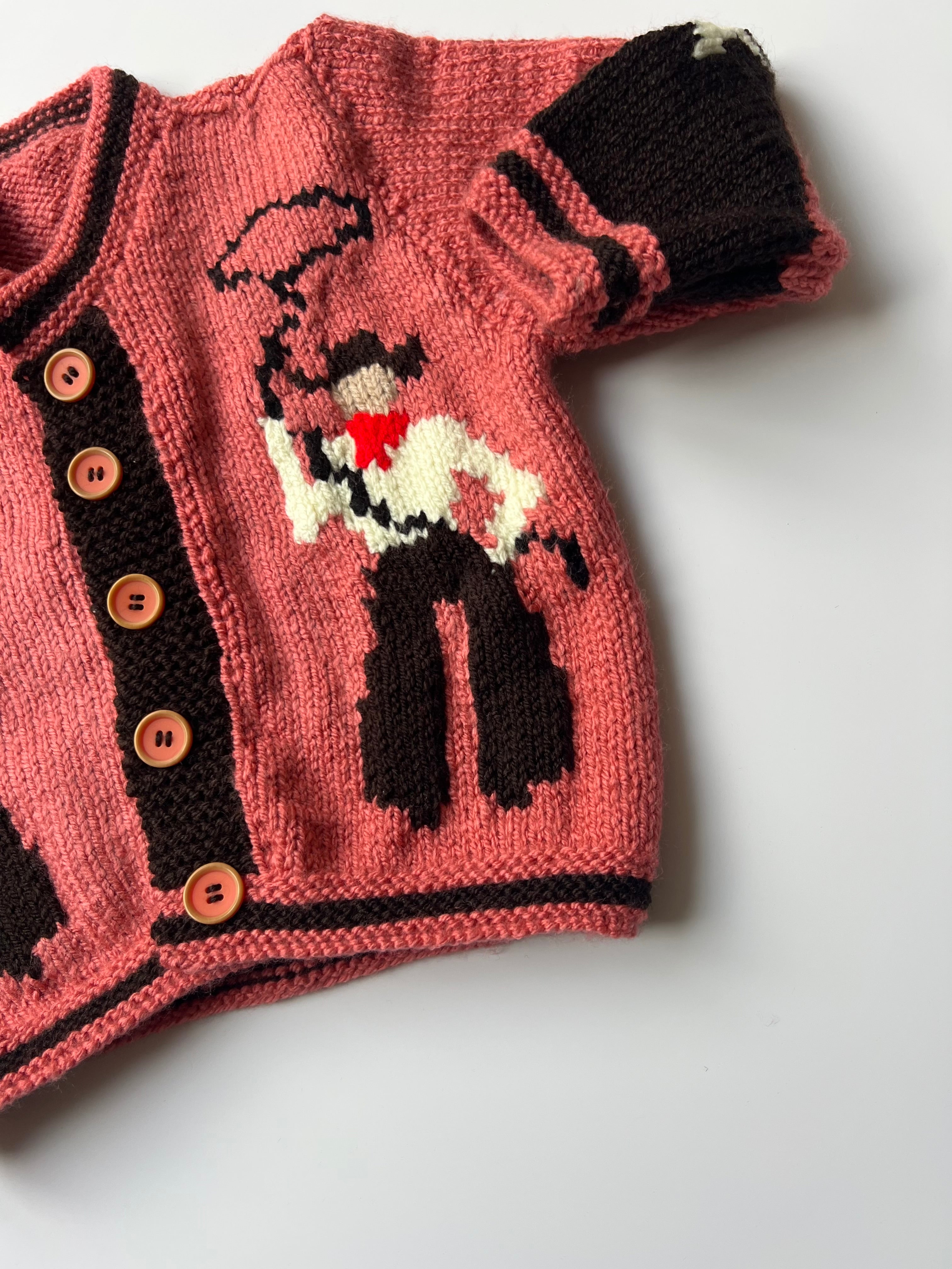 Hand-Knitted Cowboy Cardigan 3-5 Years