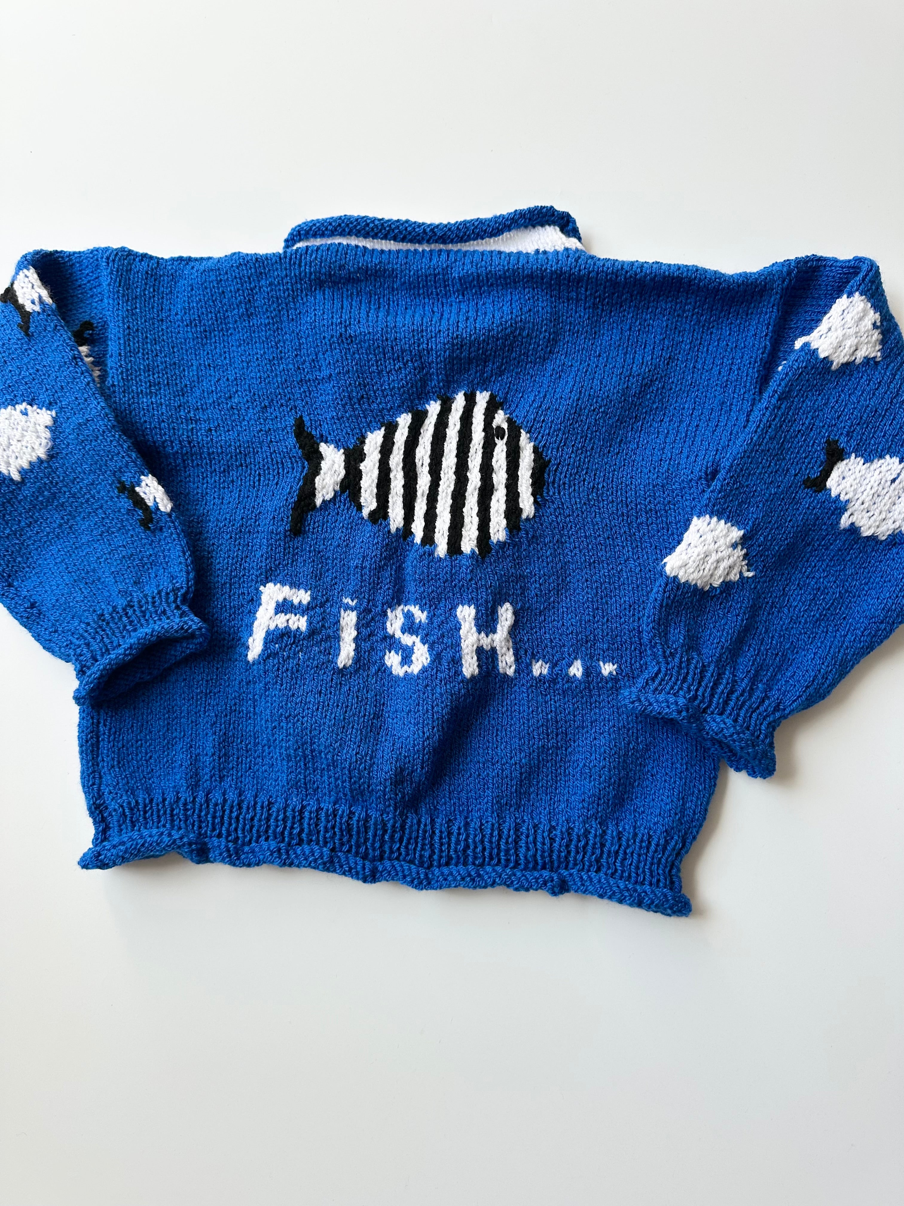 Hand Knitted Fish Jumpers (Various Sizes)