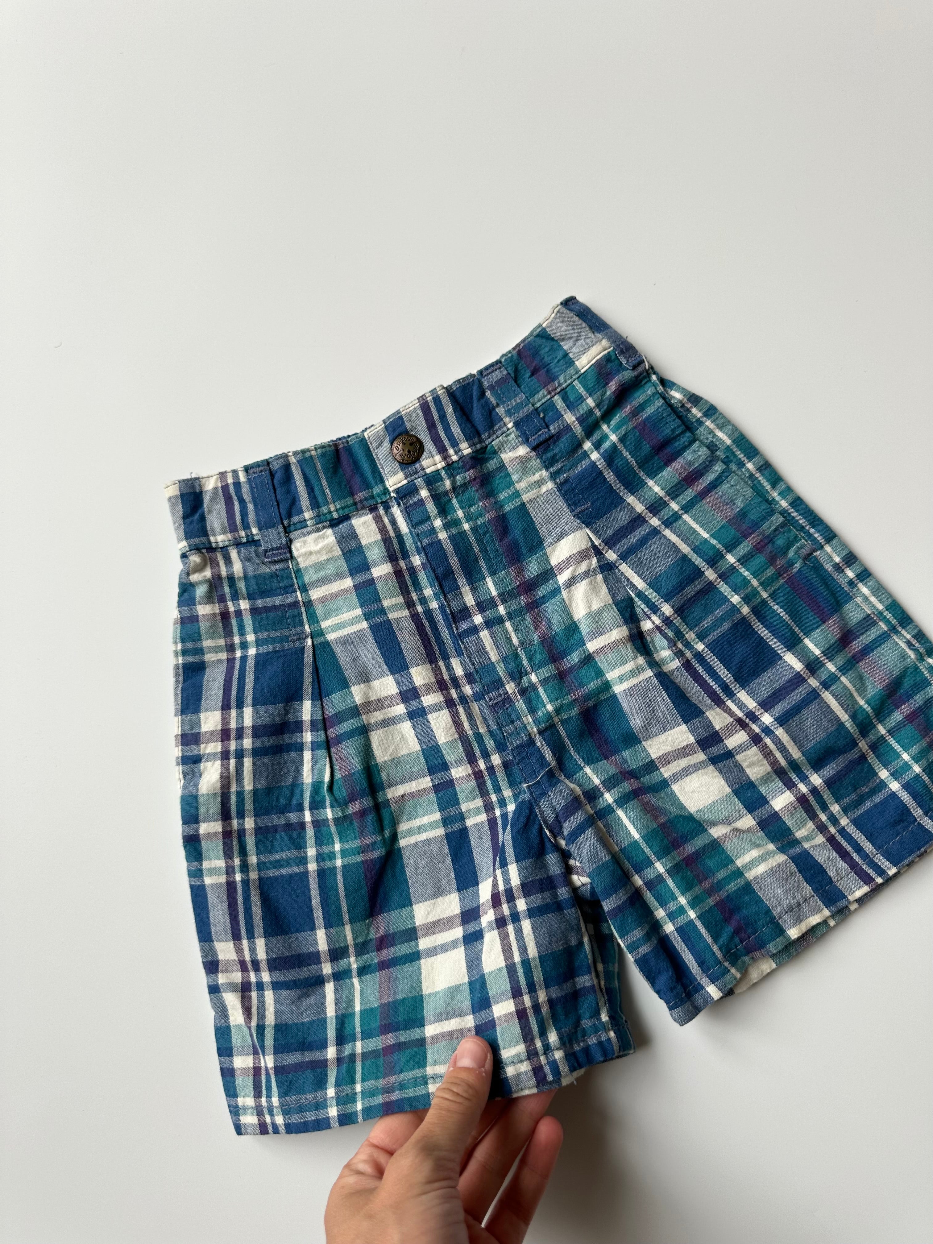 Vintage Kids OshKosh Blue Plaid Shorts 🩵 4 Years