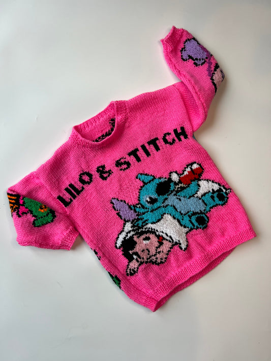 Hand Knitted Lilo & Stitch Jumper 3-5 years