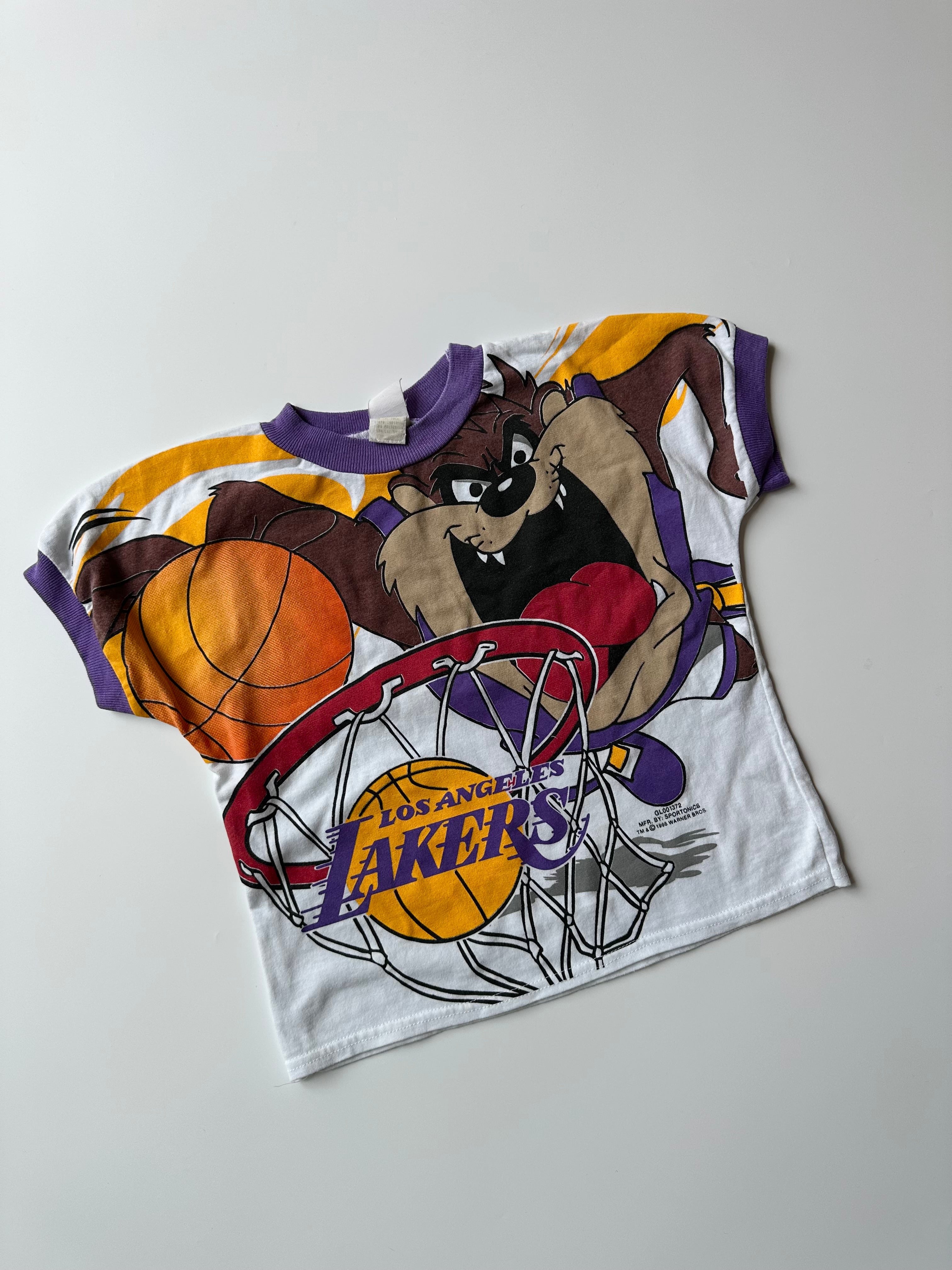 Vintage Children's Looney Tunes Lakers T-Shirt ft. Tasmanian Devil 🏀 6-7 Years