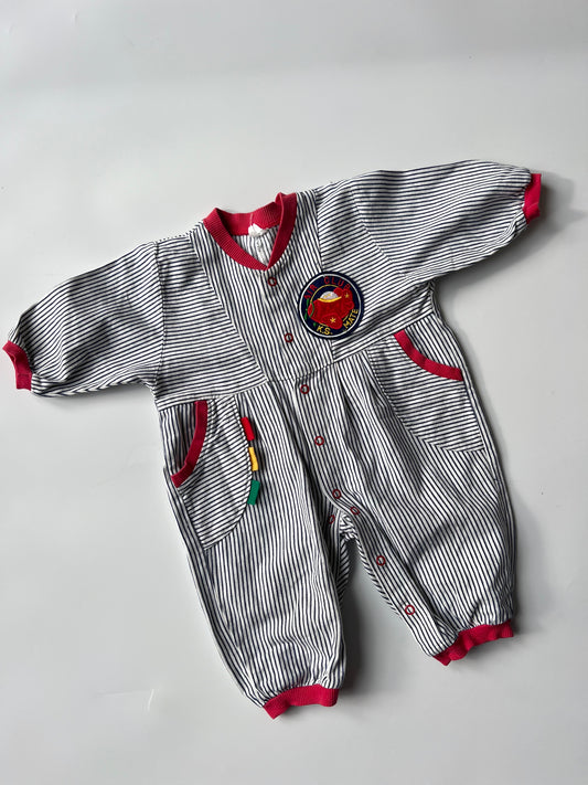 Vintage Kids Striped Boilersuit 6-12 months