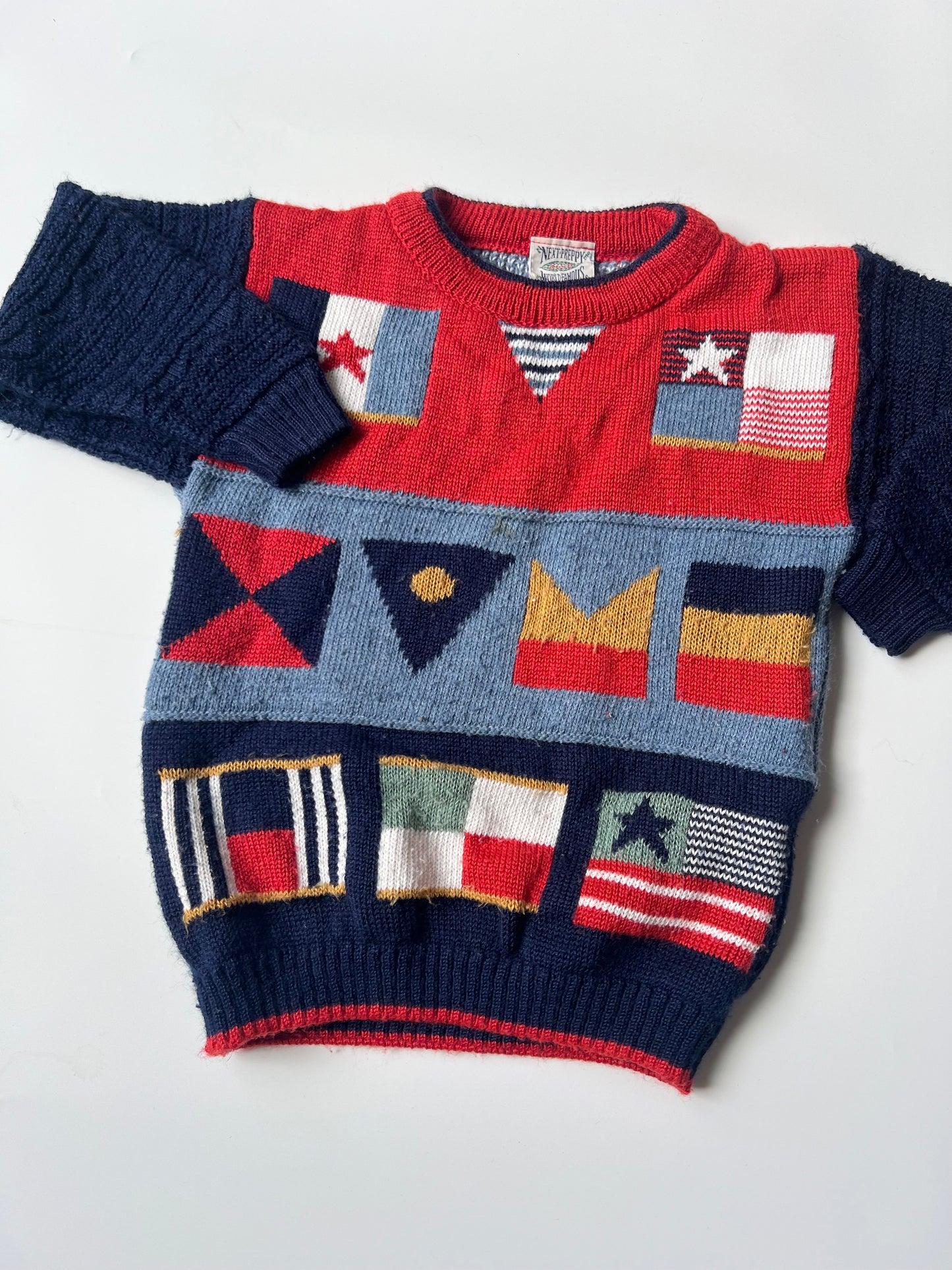 Vintage Next Flag Print Sweatshirt 3-4 Years