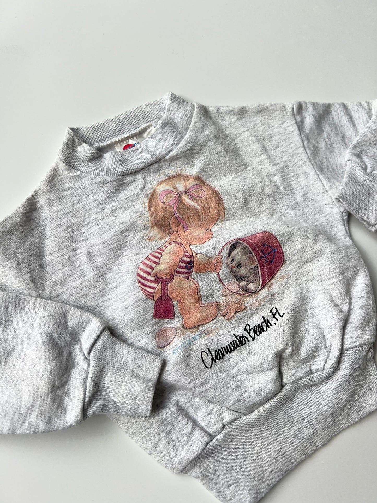 Vintage Grey Clearwater Beach Florida Sweatshirt 6-12 Months