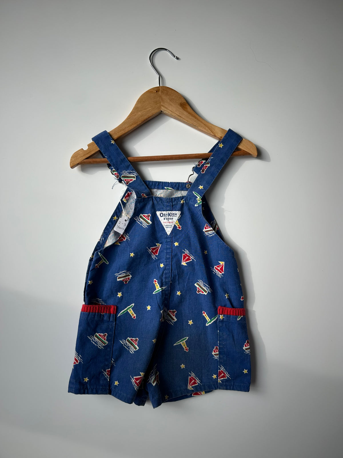 Vintage OshKosh Lighthouse Print Shorteralls 2-3 Years