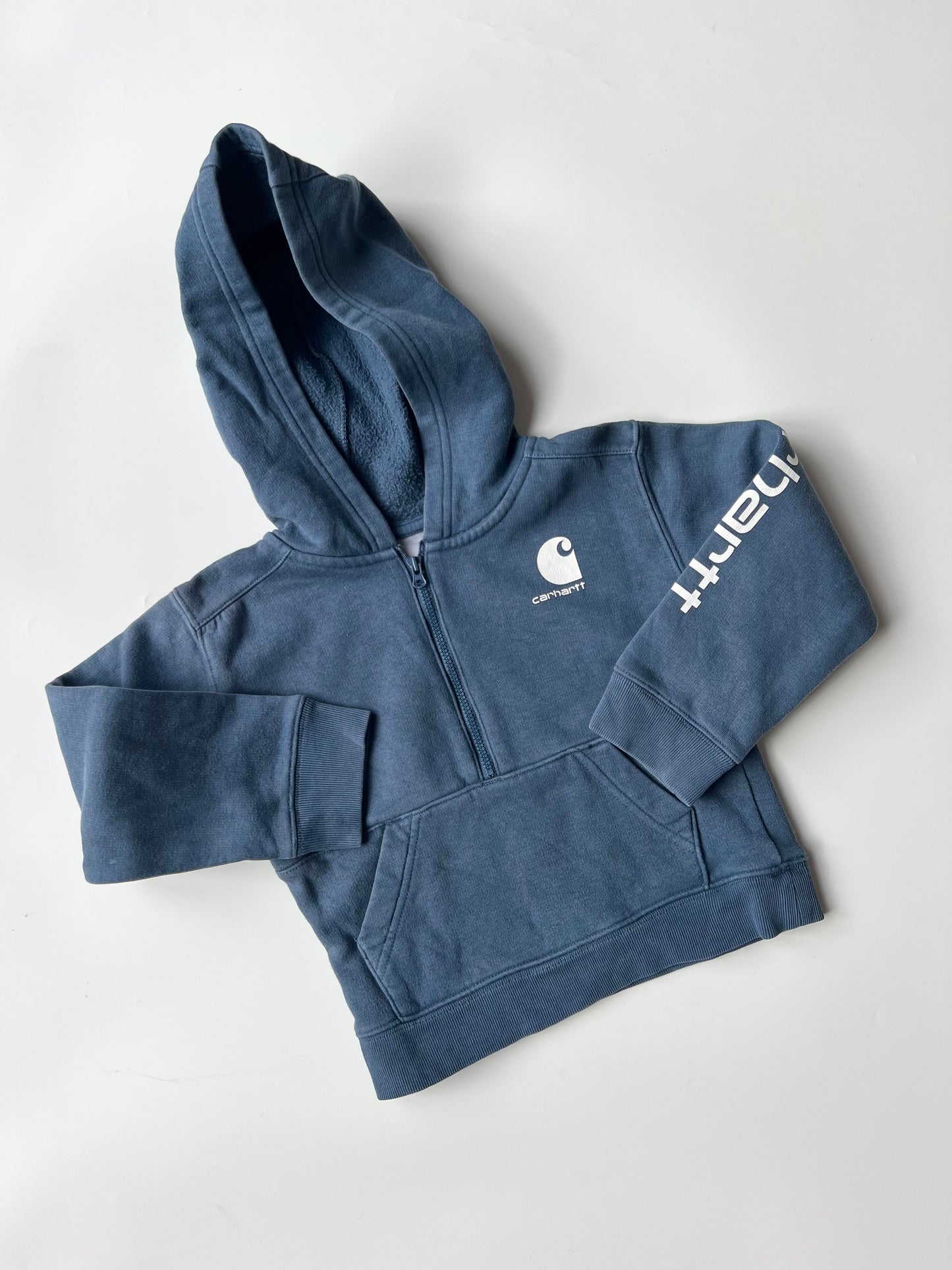 Vintage Carhartt Blue Zip Sweatshirt 3-4 Years