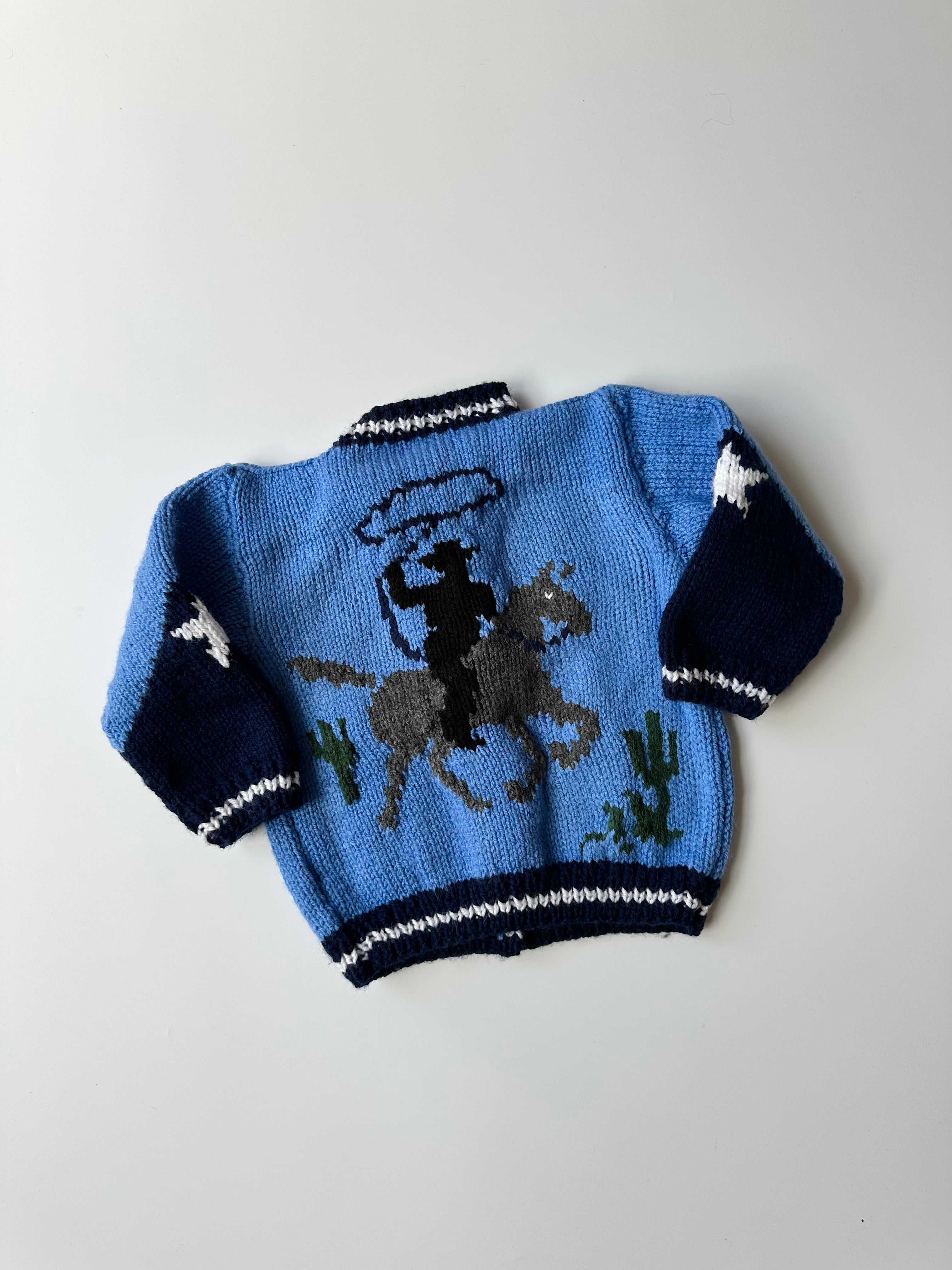 Hand-Knitted Cowboy/girl Jumper3-4 Years