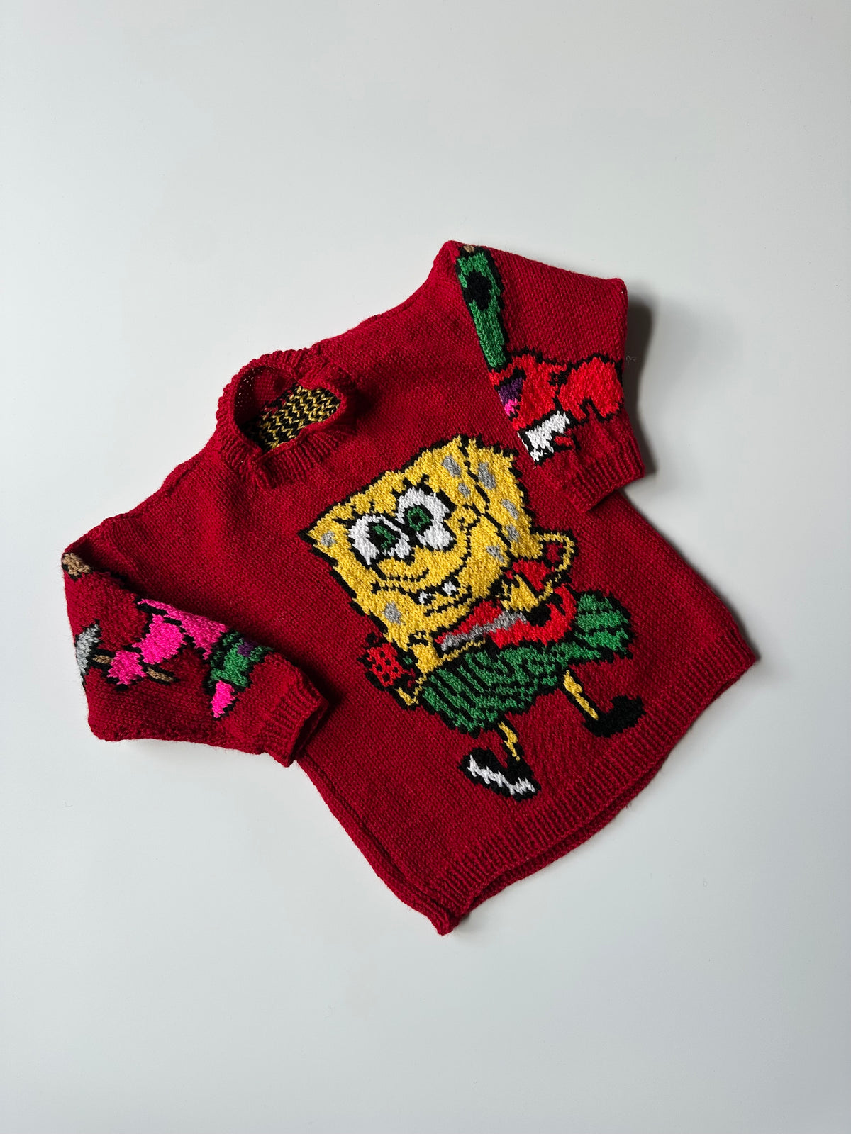 Hand-Knitted SpongeBob Jumper 2-4 Years