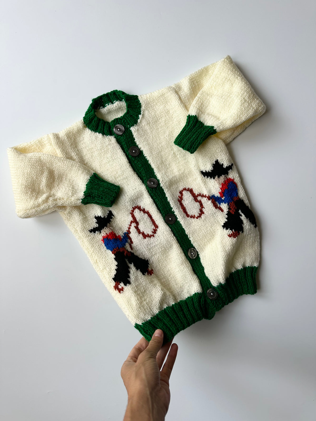 Hand-Knitted Cowboy Cardigan 4-5 Years