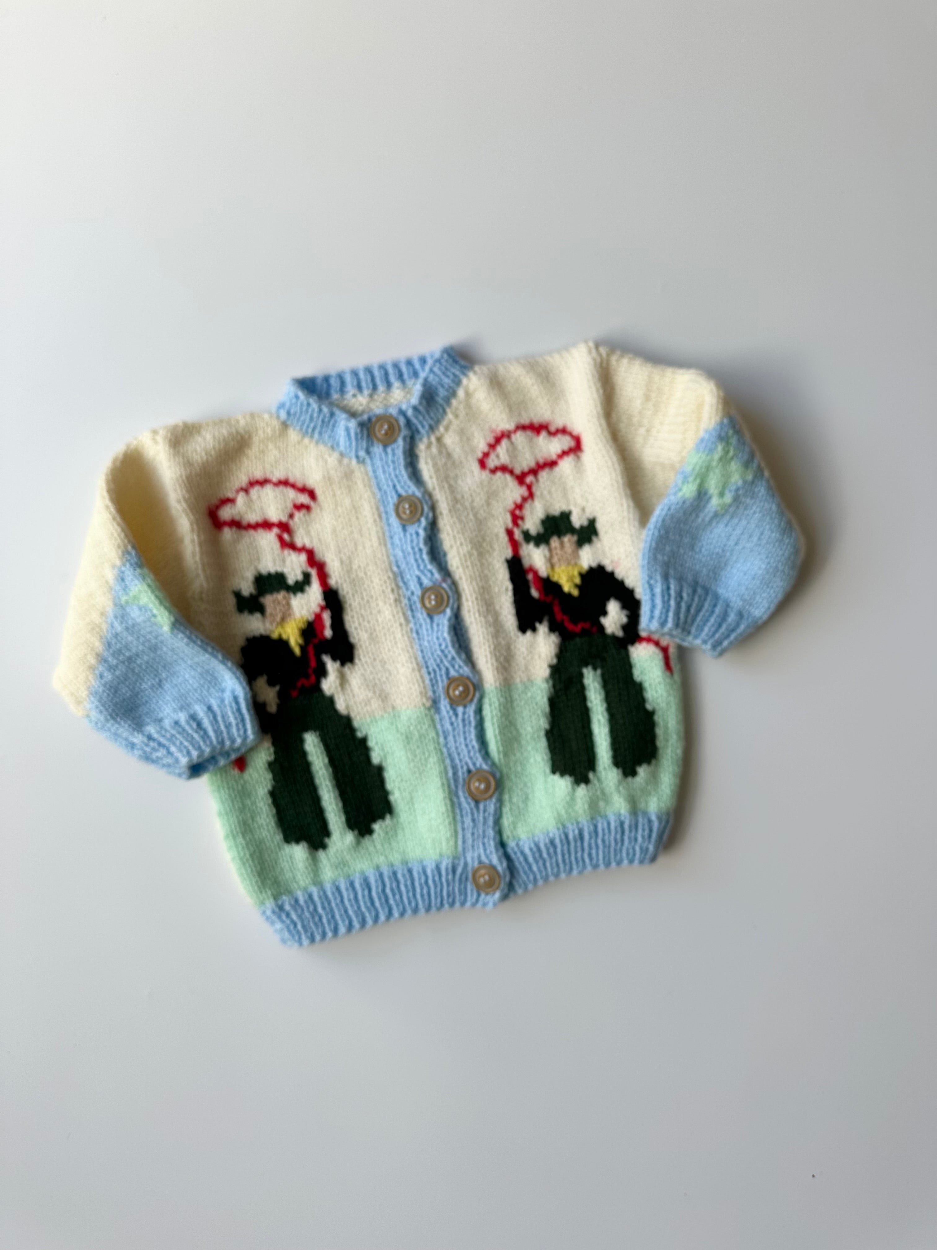 Hand-Knitted Cowboy Cardigan 2-4 Years