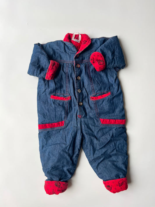 Vintage Kids Romper with Shell Design Interior