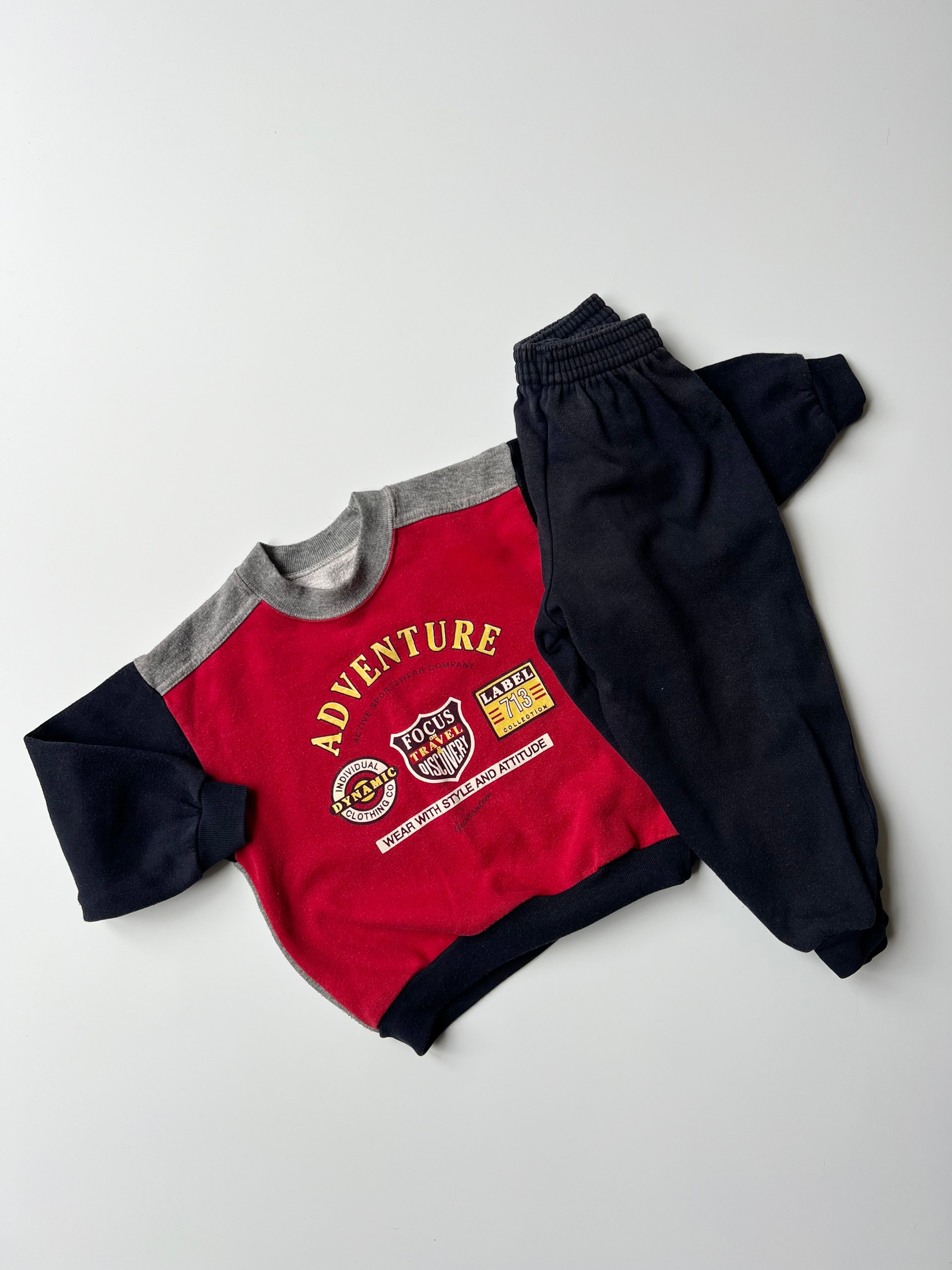 Vintage Colourblock Athletic Matching Set 3-4 Years