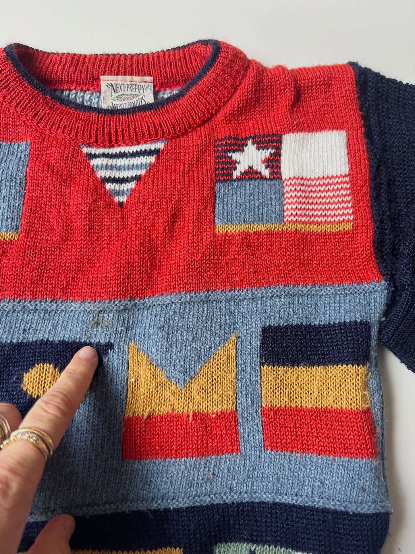 Vintage Next Flag Print Sweatshirt 3-4 Years