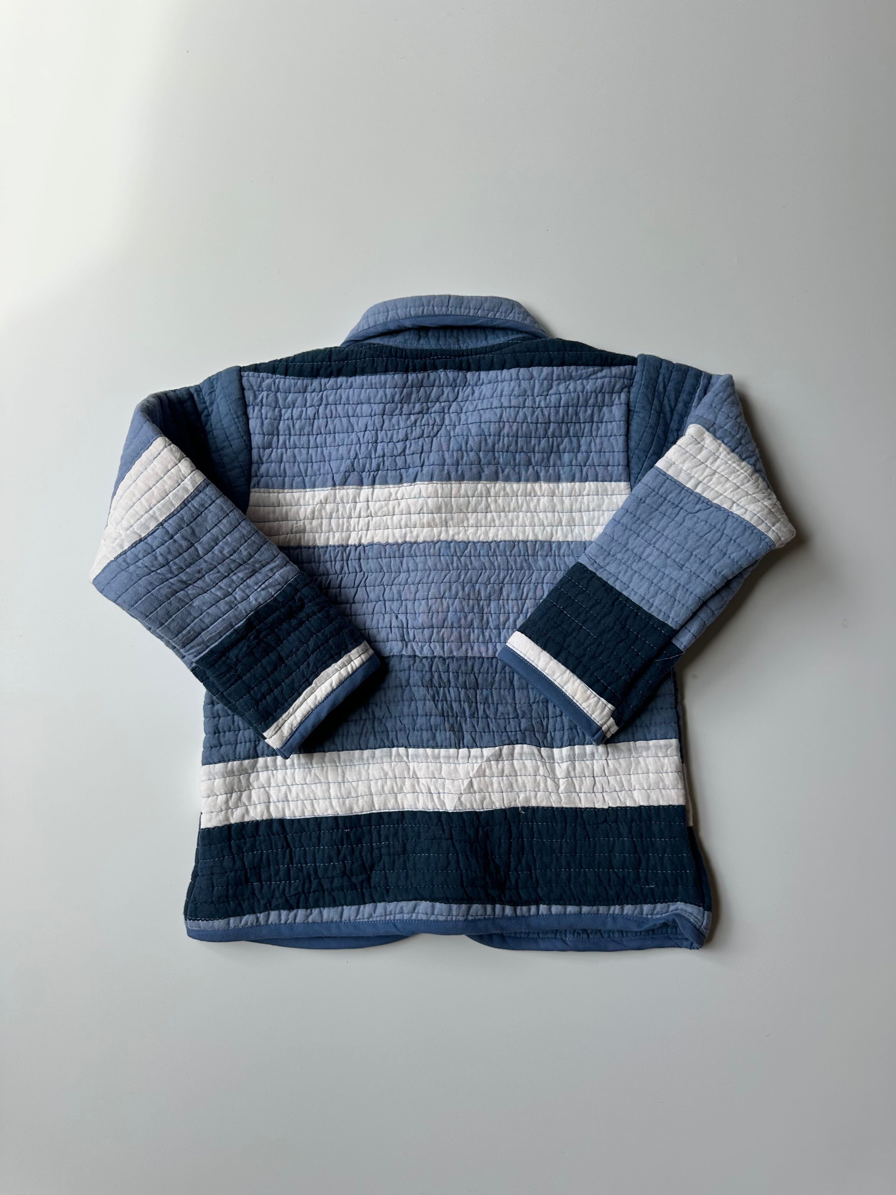 Upcycled Blue & White Quilt Jacket 3-4 Years