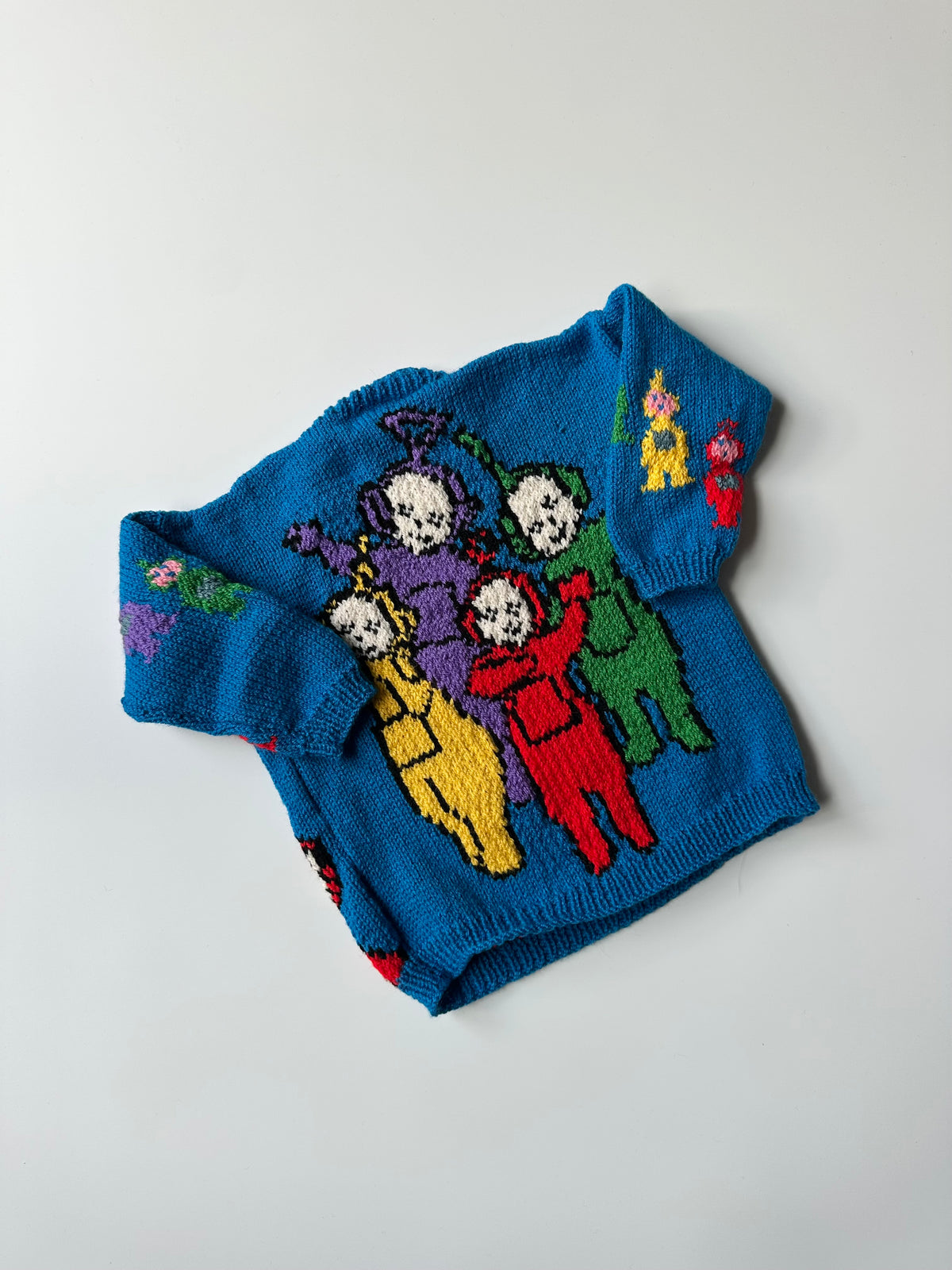 Hand-Knitted Teletubbies Jumper 2-4 Years