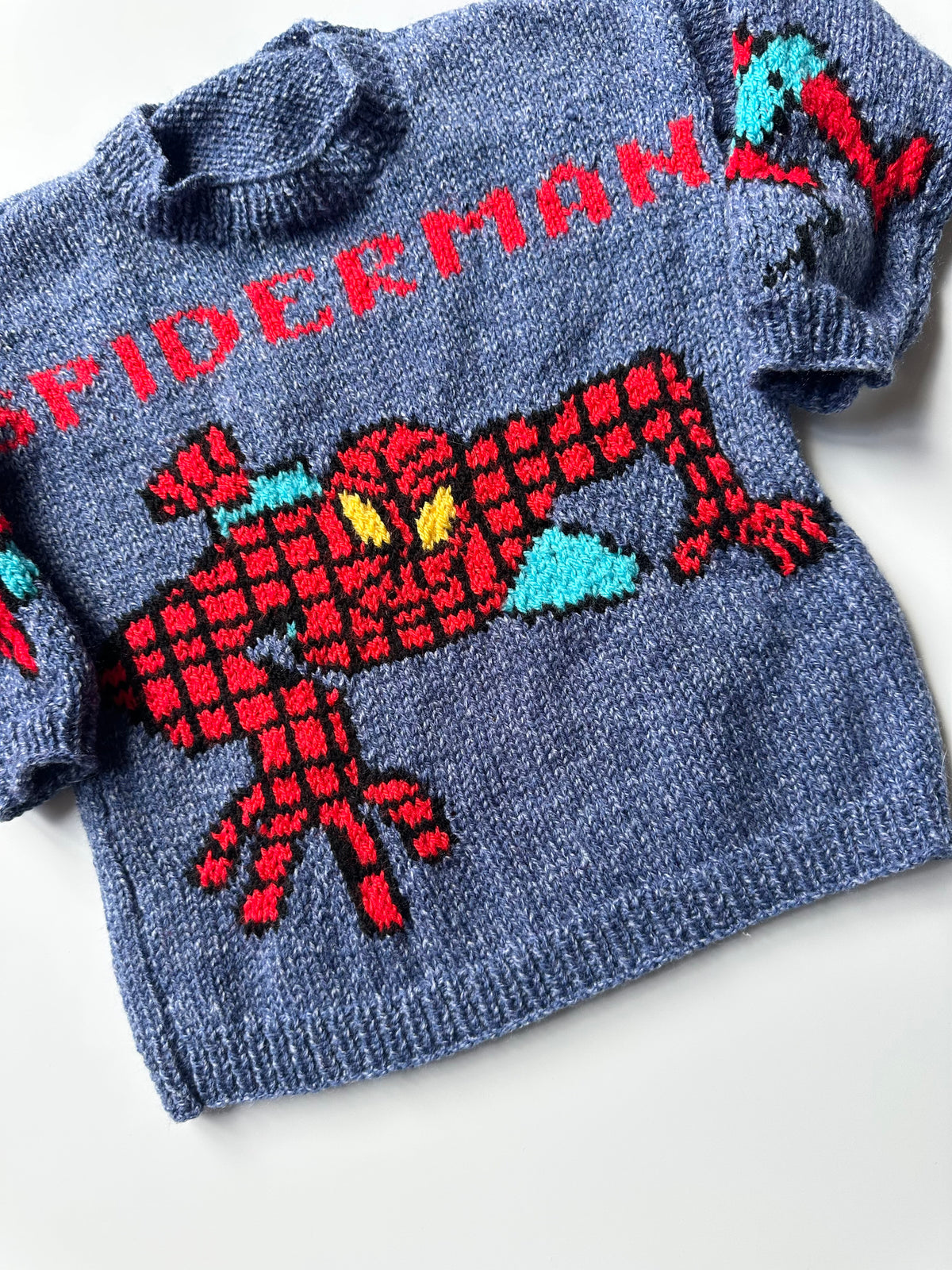 Hand-Knitted Spider-Man Jumper 2-4 Years