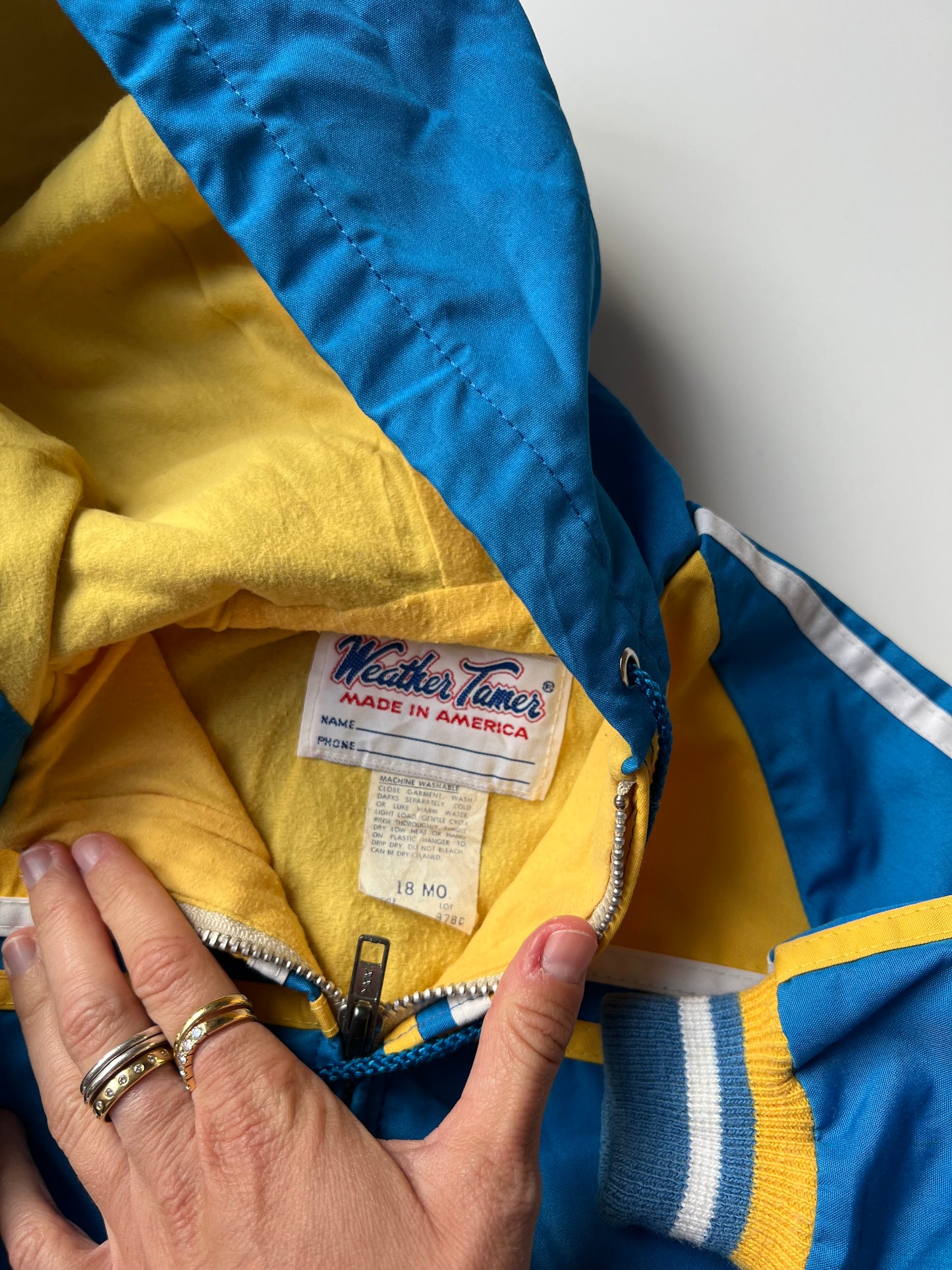 Vintage Jacket in Yellow and Blue 18 Months