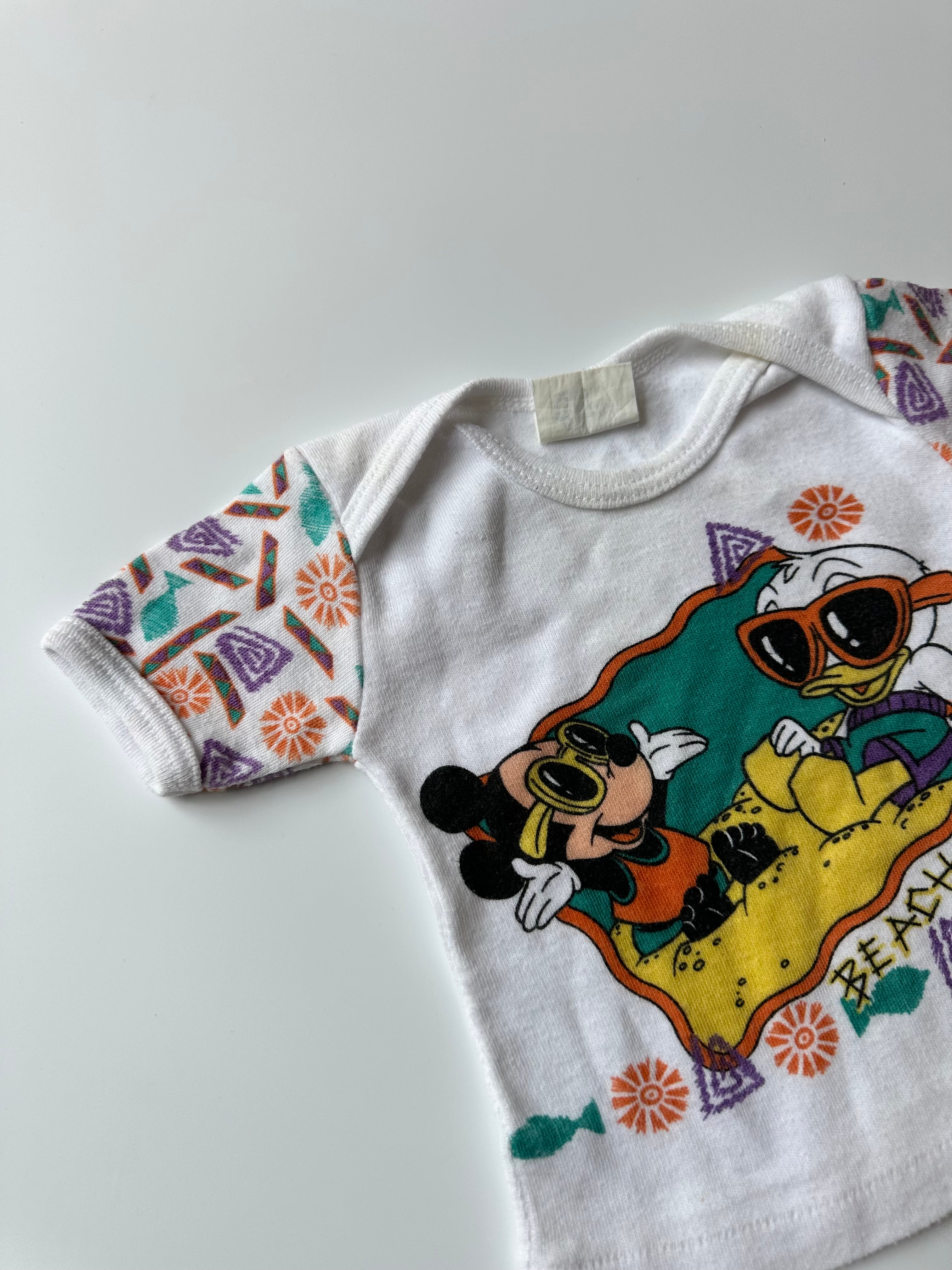 RARE Vintage Disney Babies Tee with Mickey & Donald Duck 0-6 Months