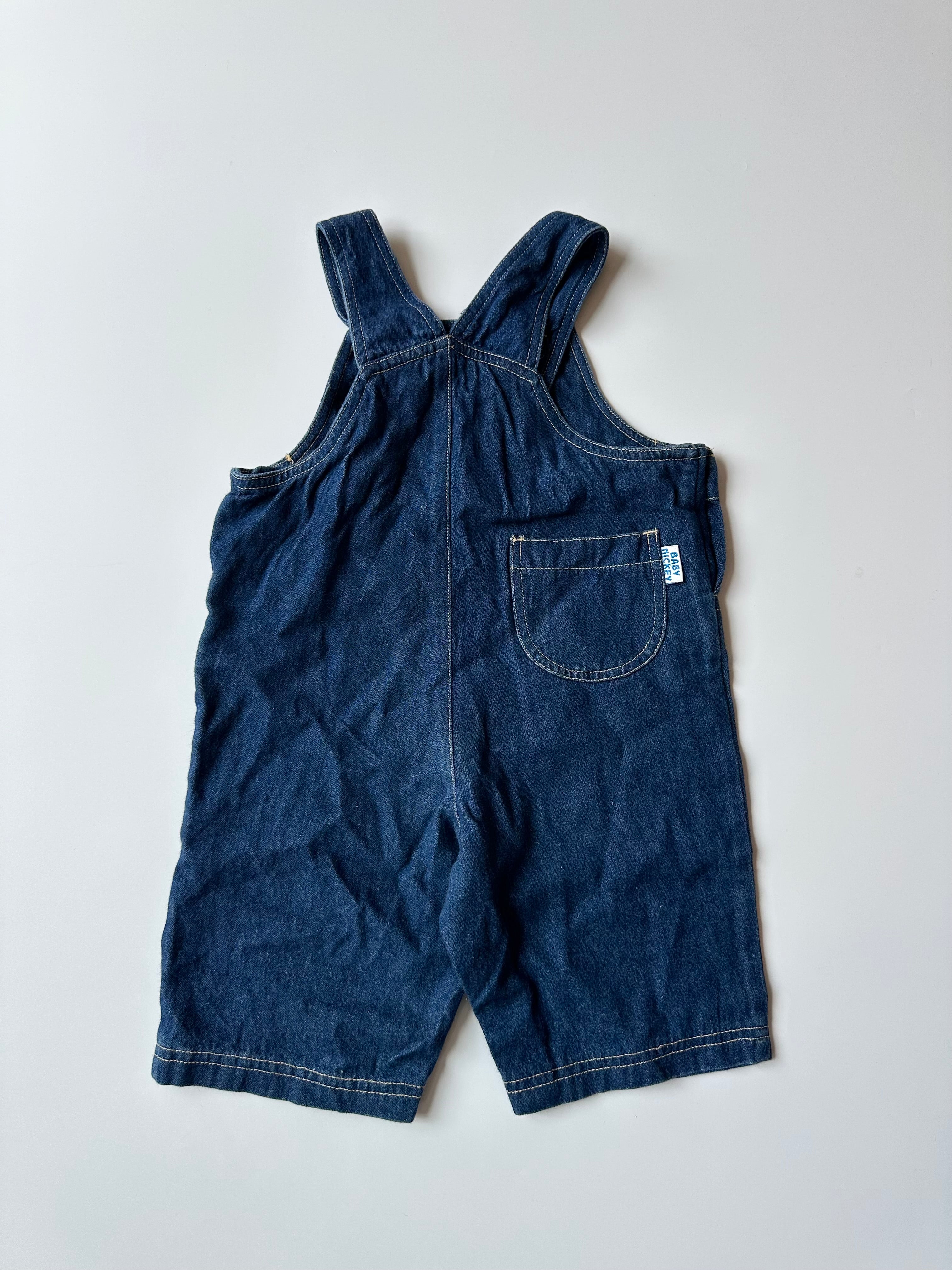Vintage Disney Children's Mickey Mouse Dungarees 18-24 Months