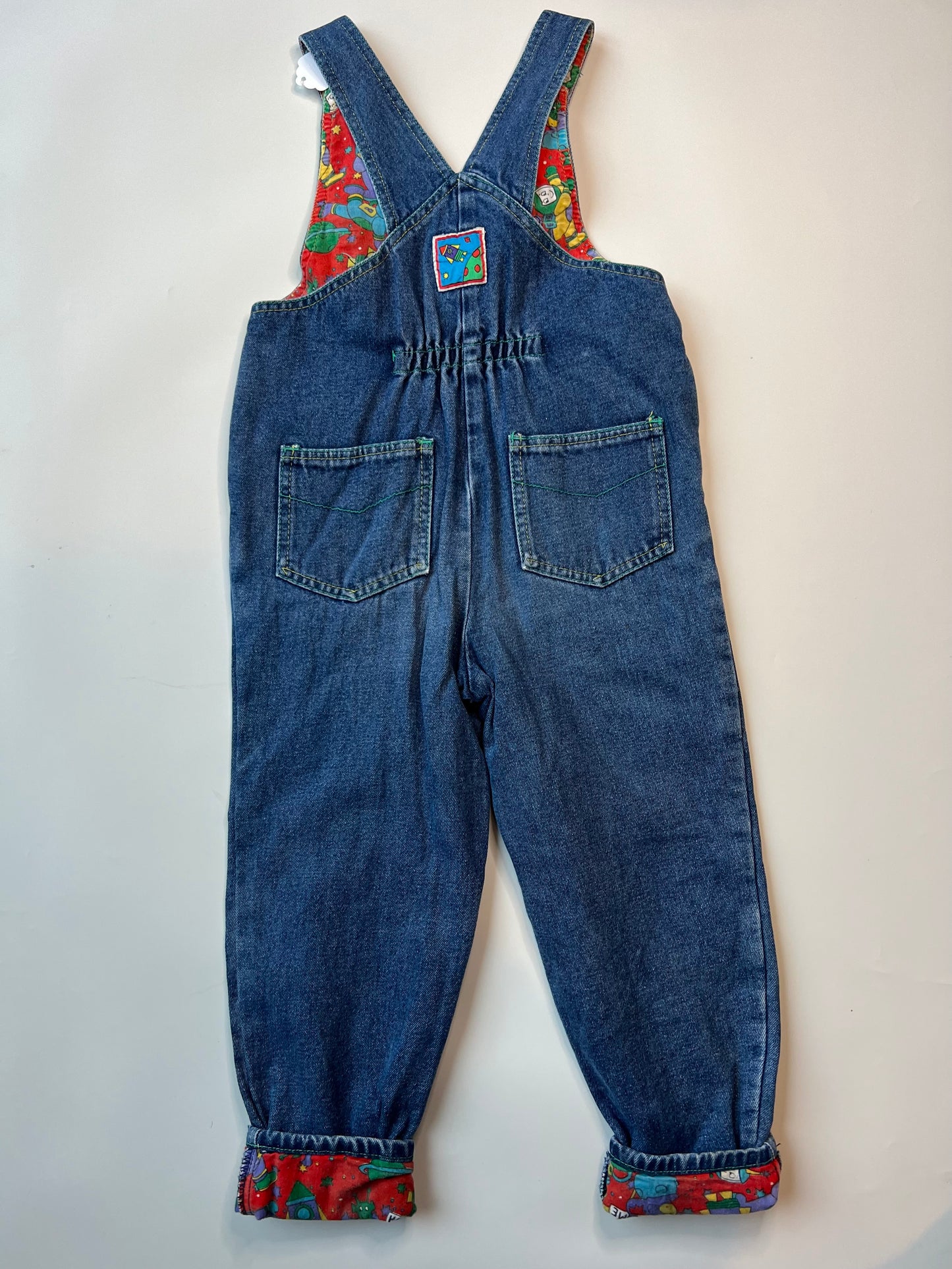 Vintage Denim Alien Design Dungarees 5 Years