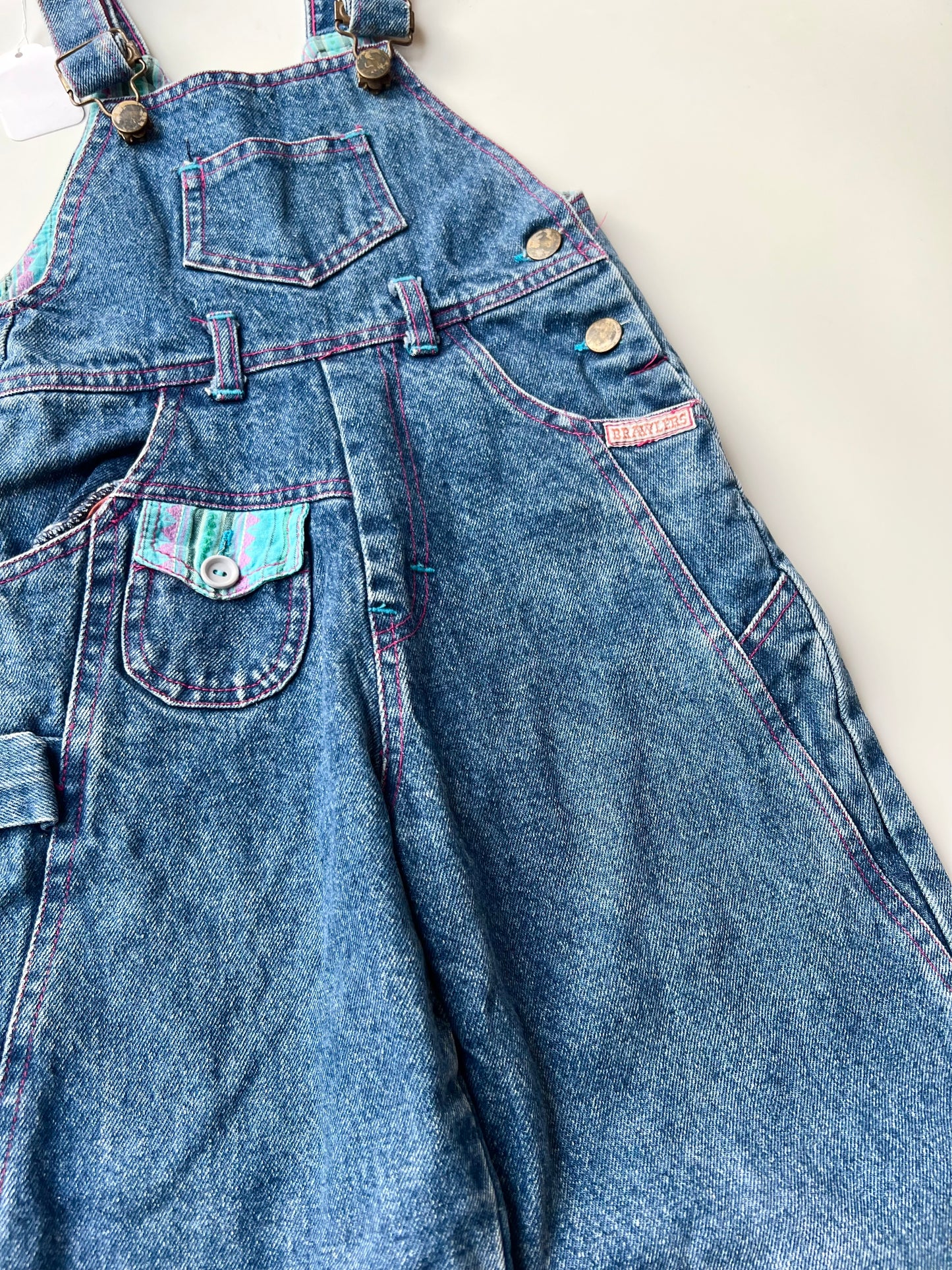 Vintage Kids Brawlers Denim Dungarees 4 Years