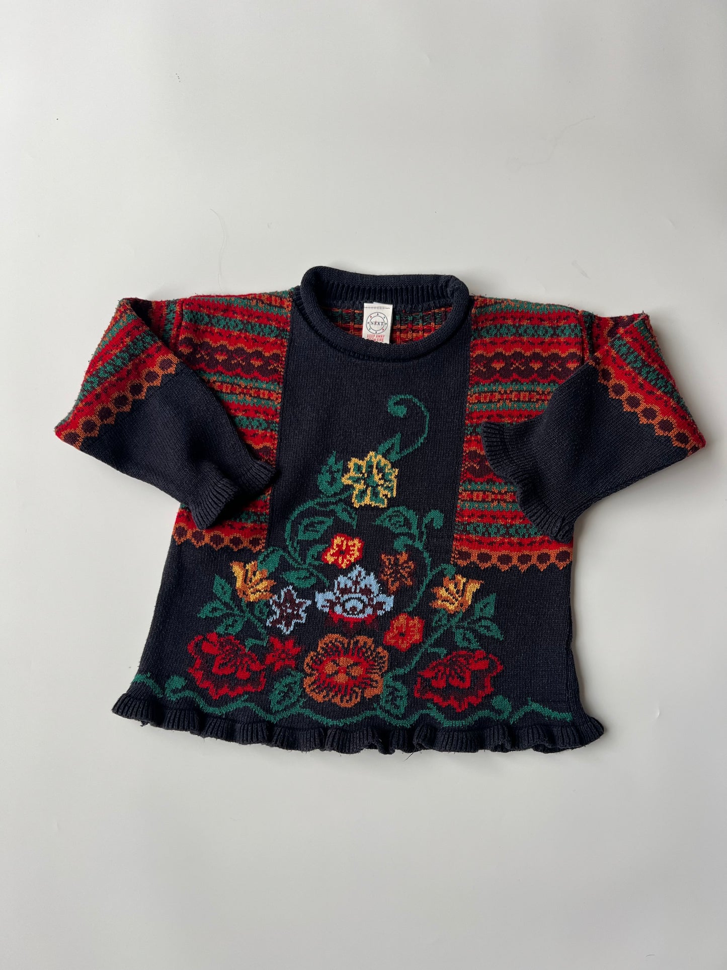 Beautiful Vintage Next Floral Sweatshirt 3-4 Years