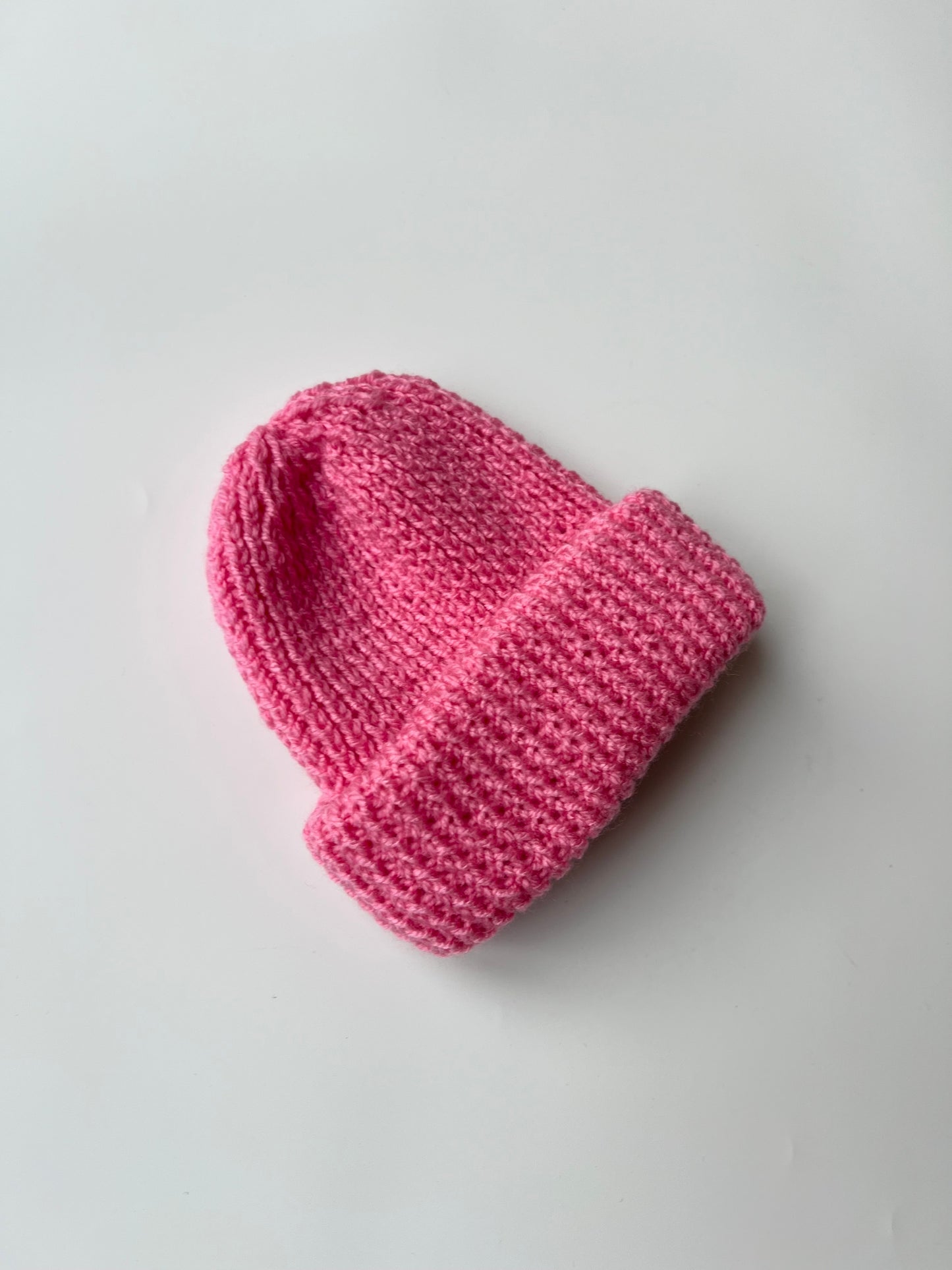 Hand Knitted Pink Fisherman’s Beanie Newborn-1 Year