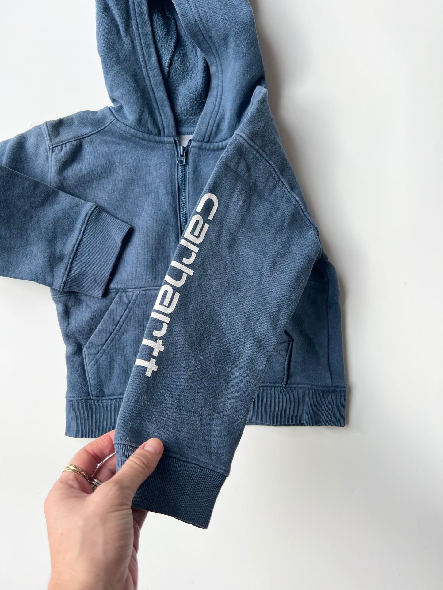 Vintage Carhartt Blue Zip Sweatshirt 3-4 Years