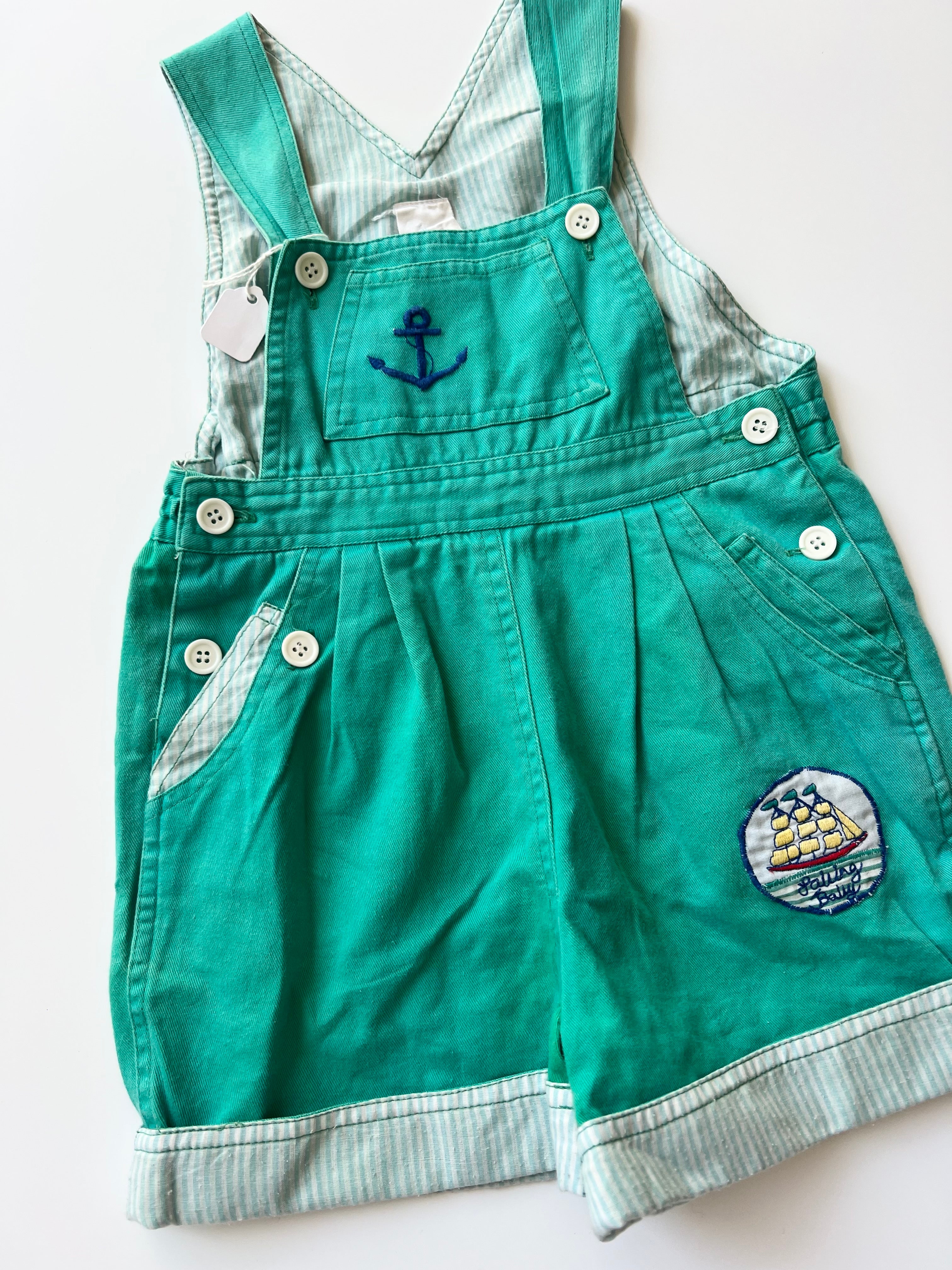 Vintage Little Sailor Dungaree Shorts 18-24 Months