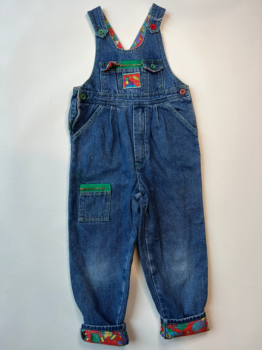 Vintage Denim Alien Design Dungarees 5 Years