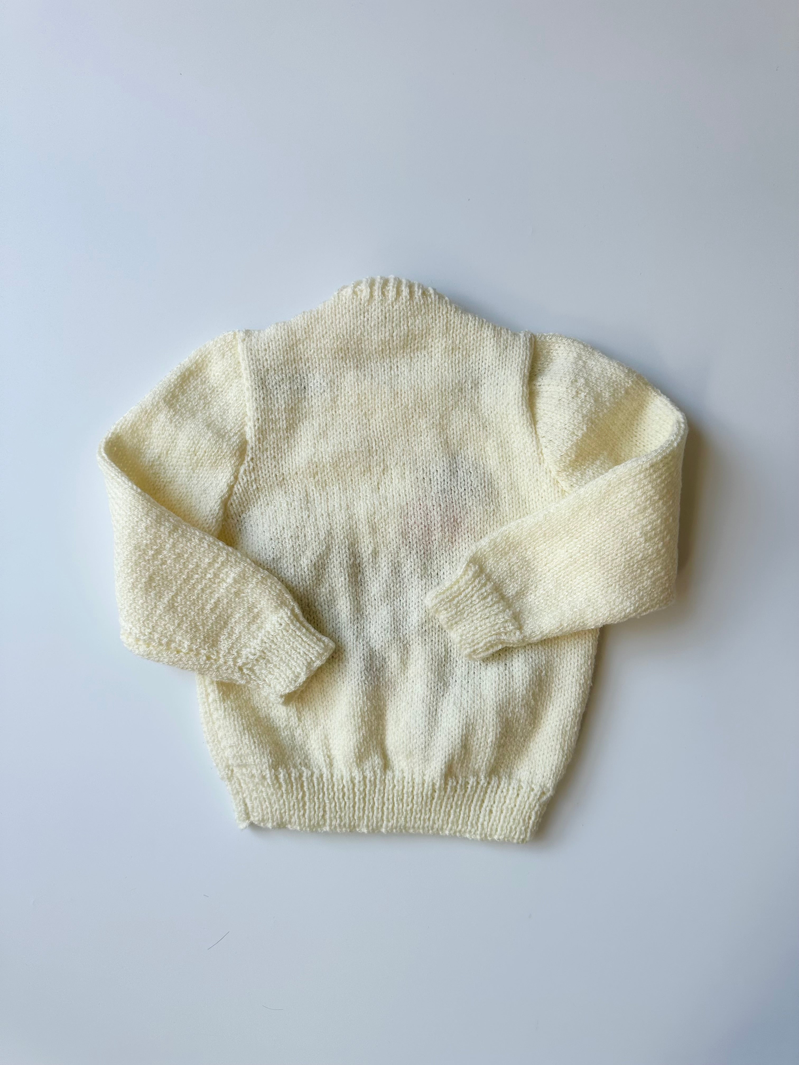 Hand Knitted Cream Cowboy/Girl Jumper 3-4 Years