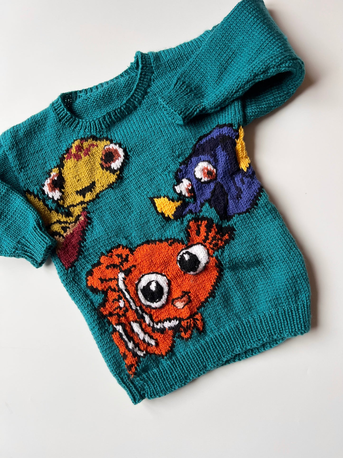 Hand Knitted Finding Nemo Jumper 4-5 Years