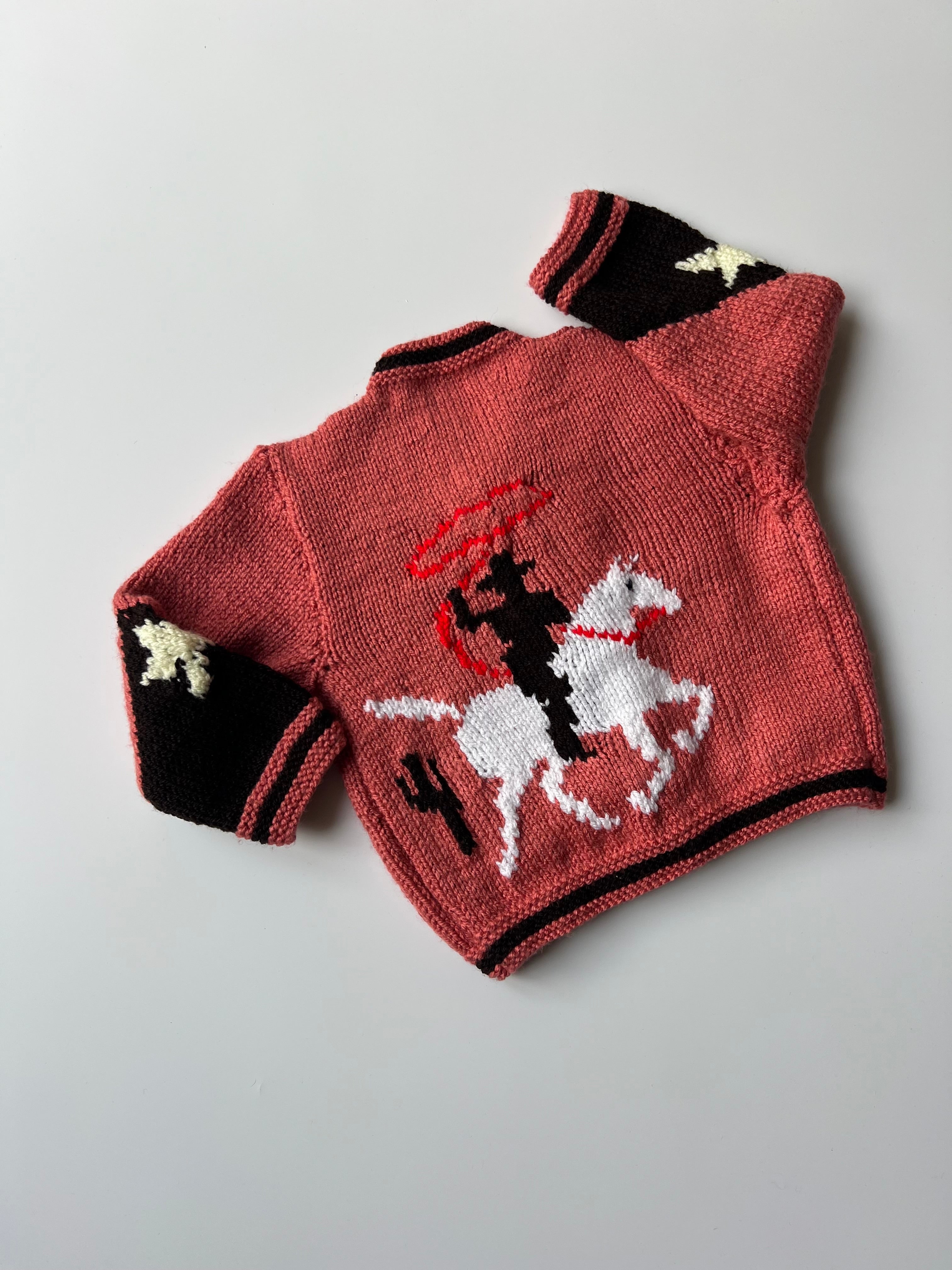 Hand-Knitted Cowboy Cardigan 3-5 Years