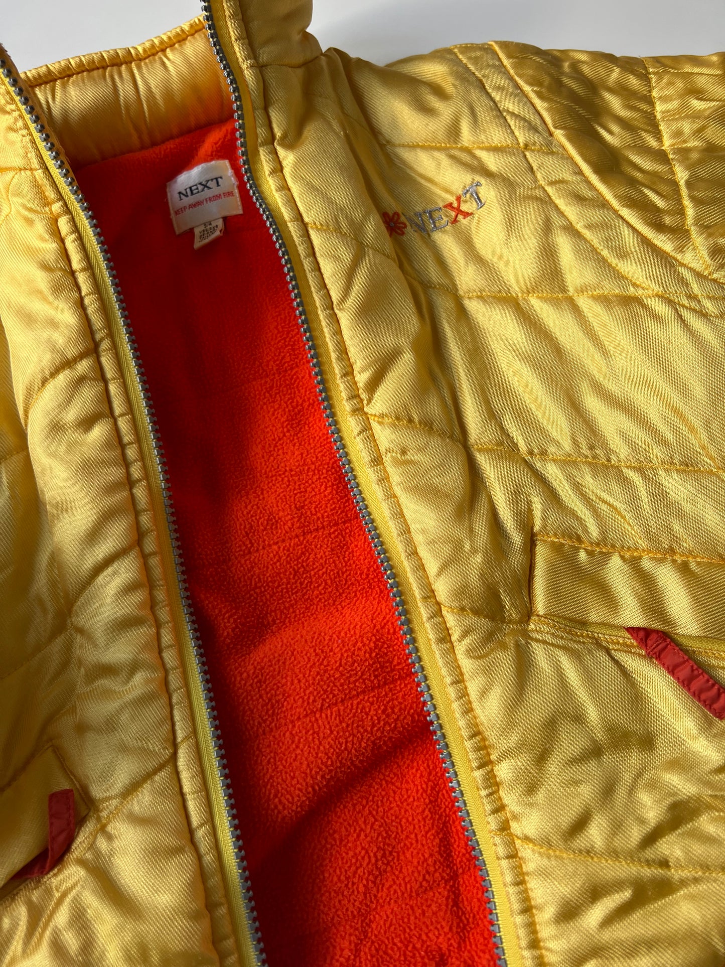 Vintage Next Yellow Puffer Jacket in Yellow 3-4 years