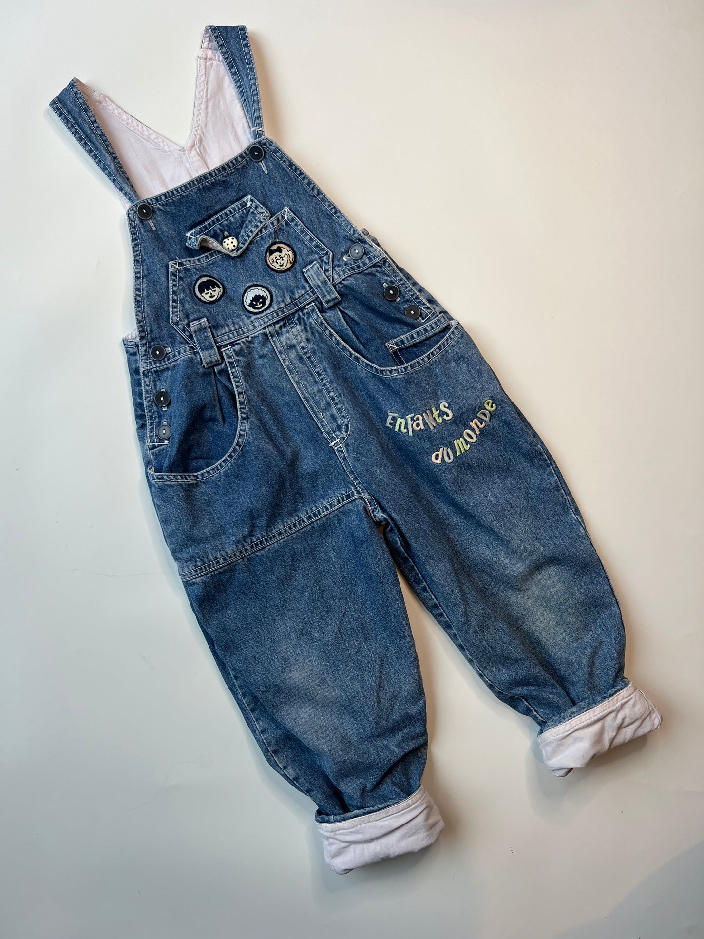 French Vintage Children’s Denim Dungarees 2-3 Years