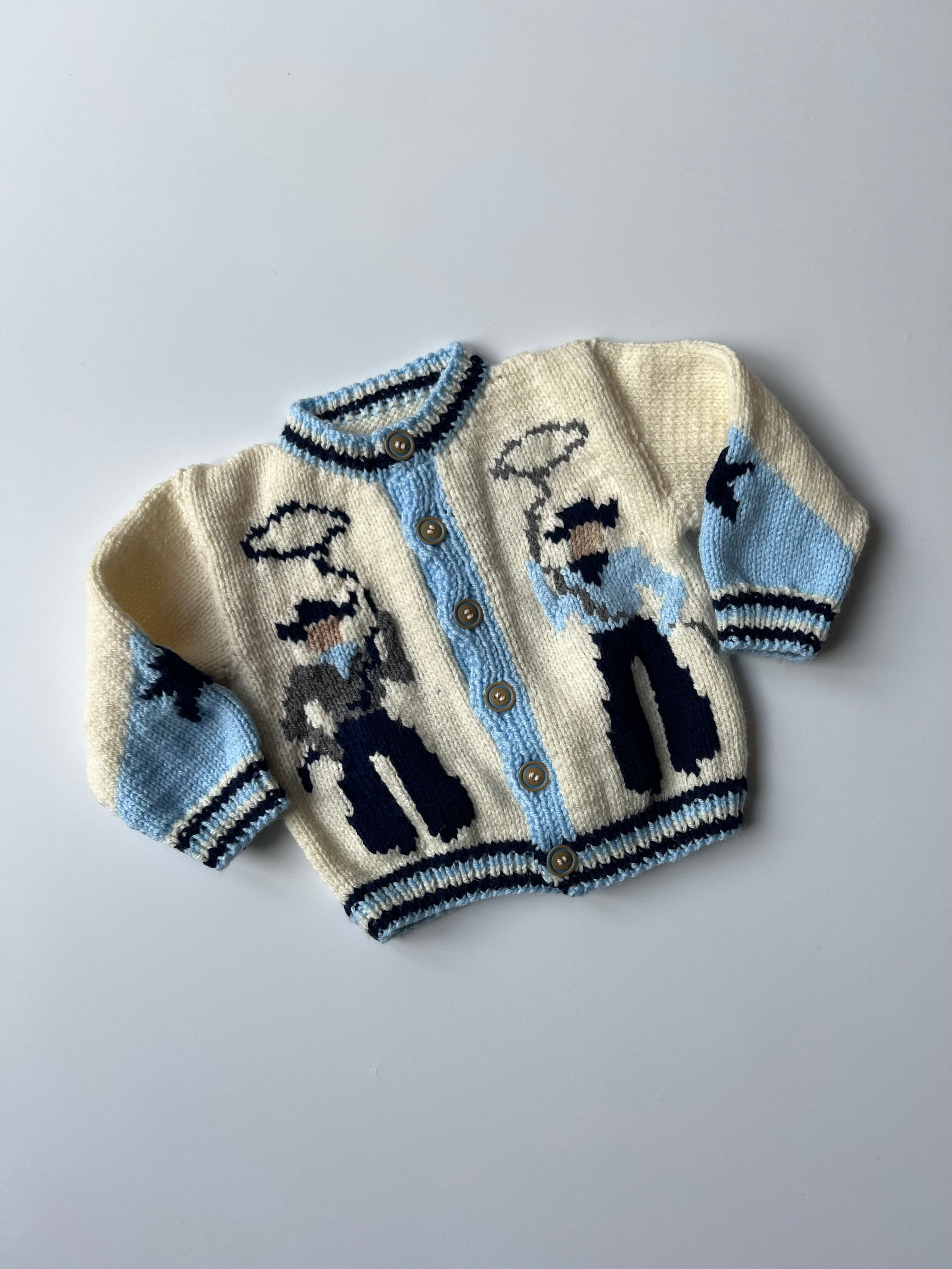 Hand-Knitted Cowboy Cardigan 2-4 years