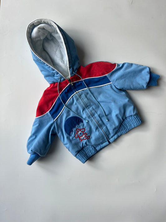 Vintage Kids Blue & Red Bomber Jacket 18 Months