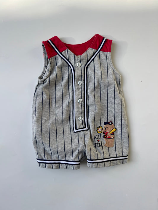 Vintage Baseball Baby Romper 6-9 Months