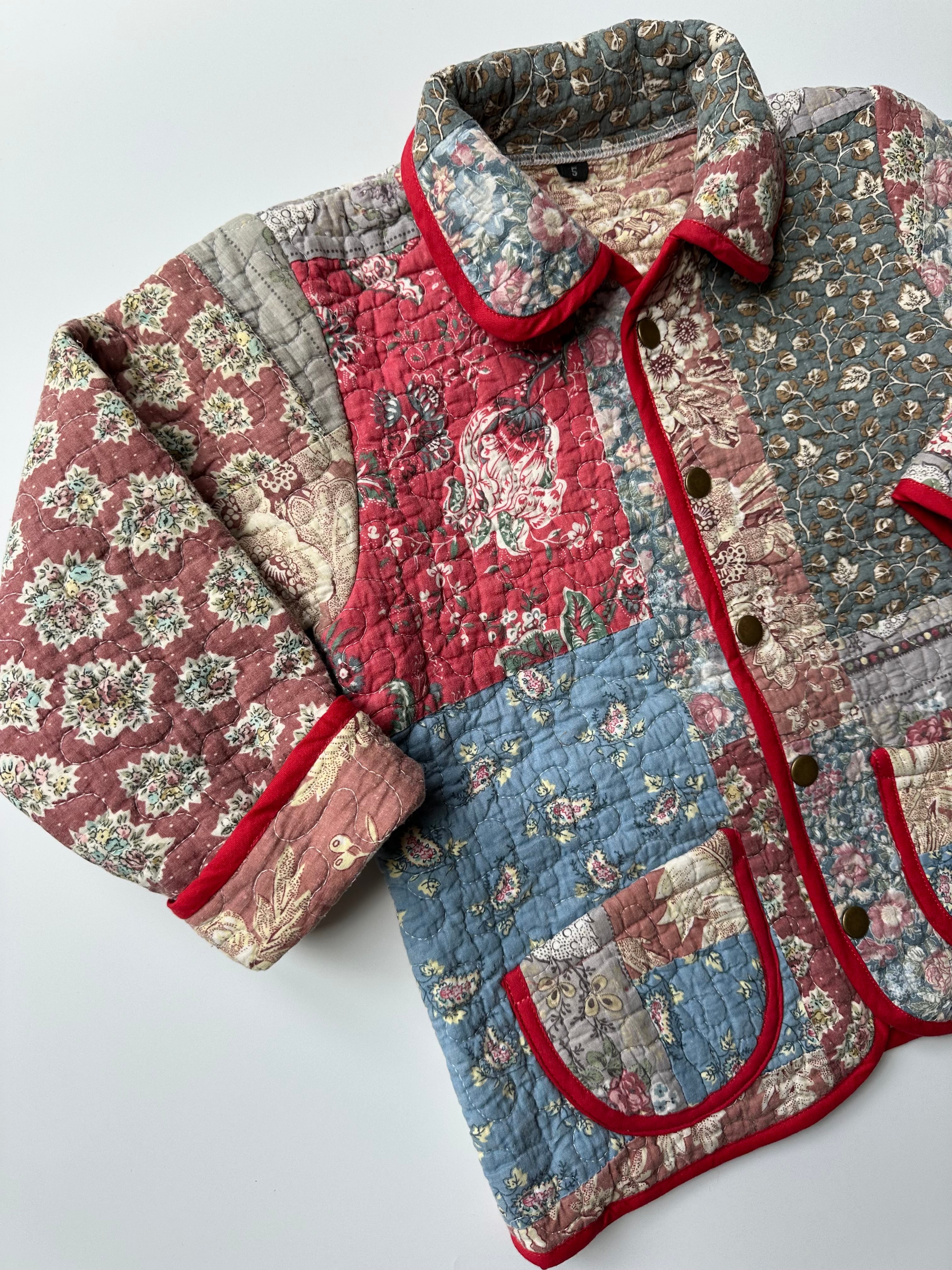 Quilt Jacket with Red Trim 5-6 Years
