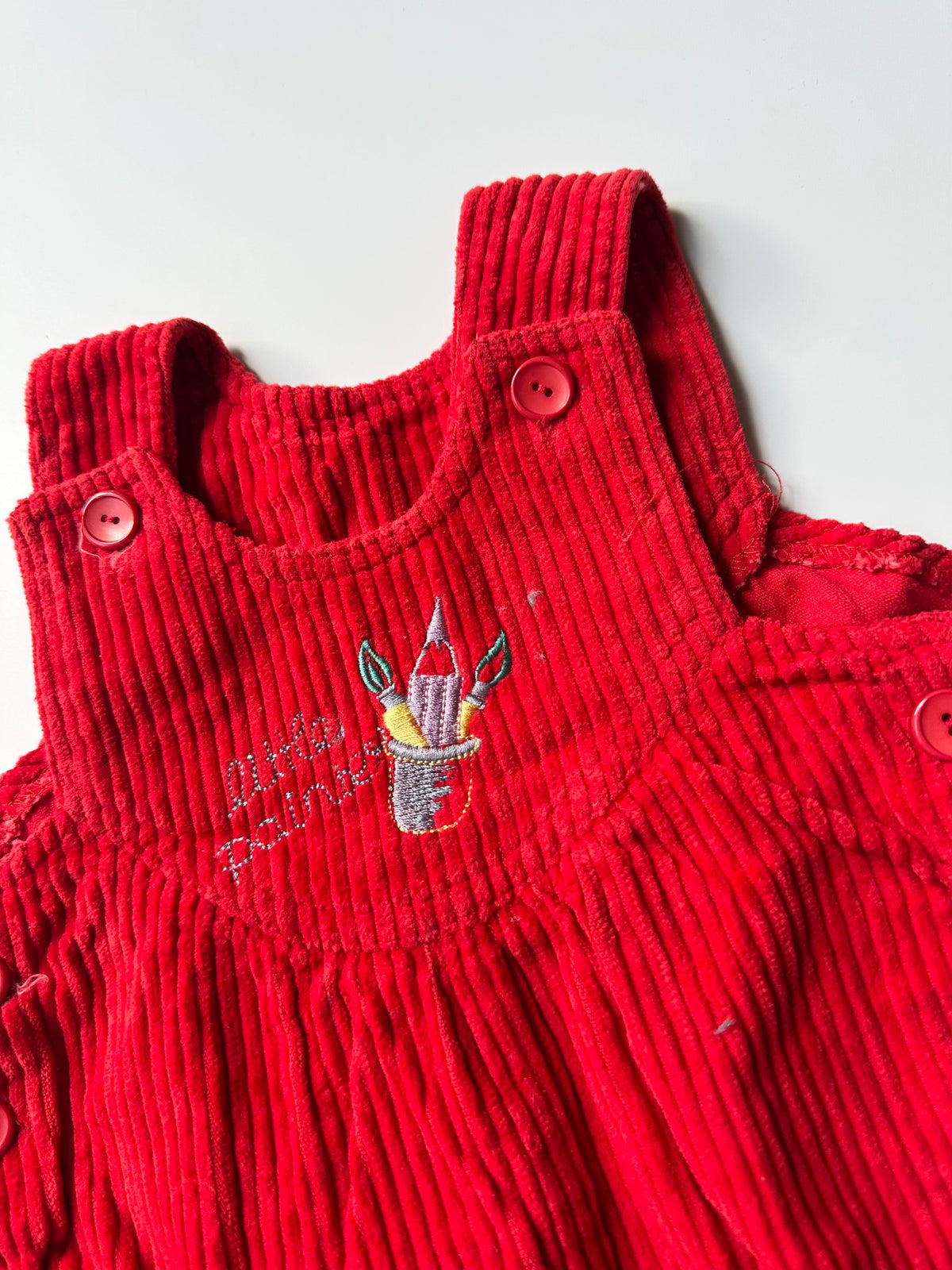 Vintage Red Cord Dungarees 3-6 Months