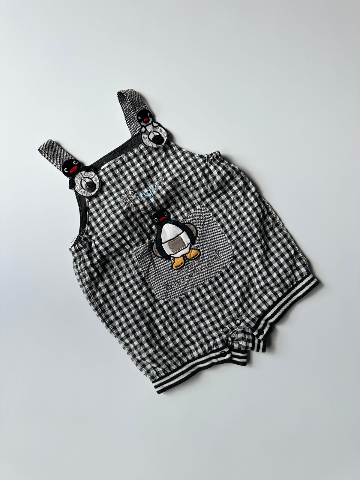 Pingu Gingham Dungaree Shorts 1-2 Years
