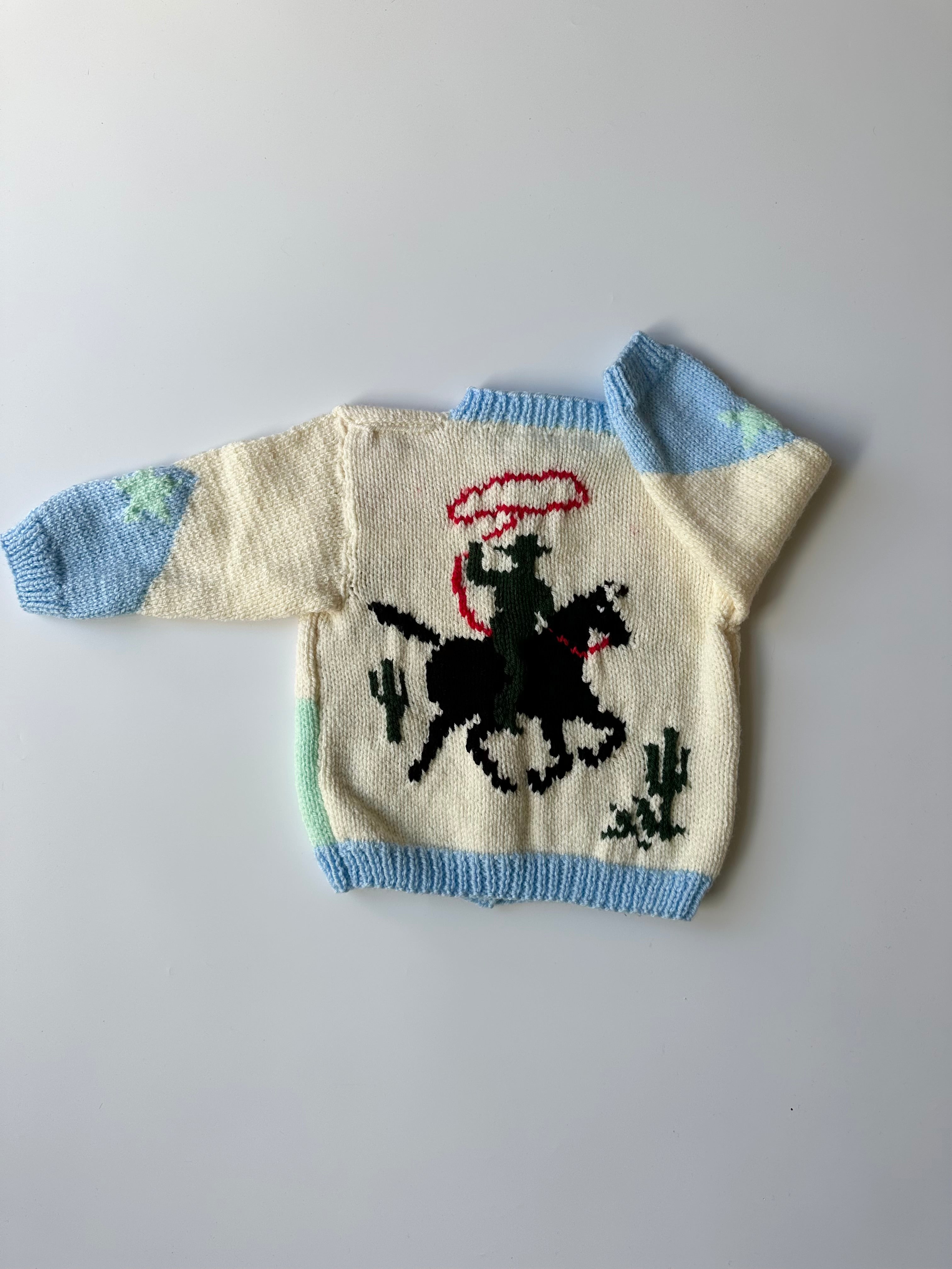 Hand-Knitted Cowboy Cardigan 2-4 Years