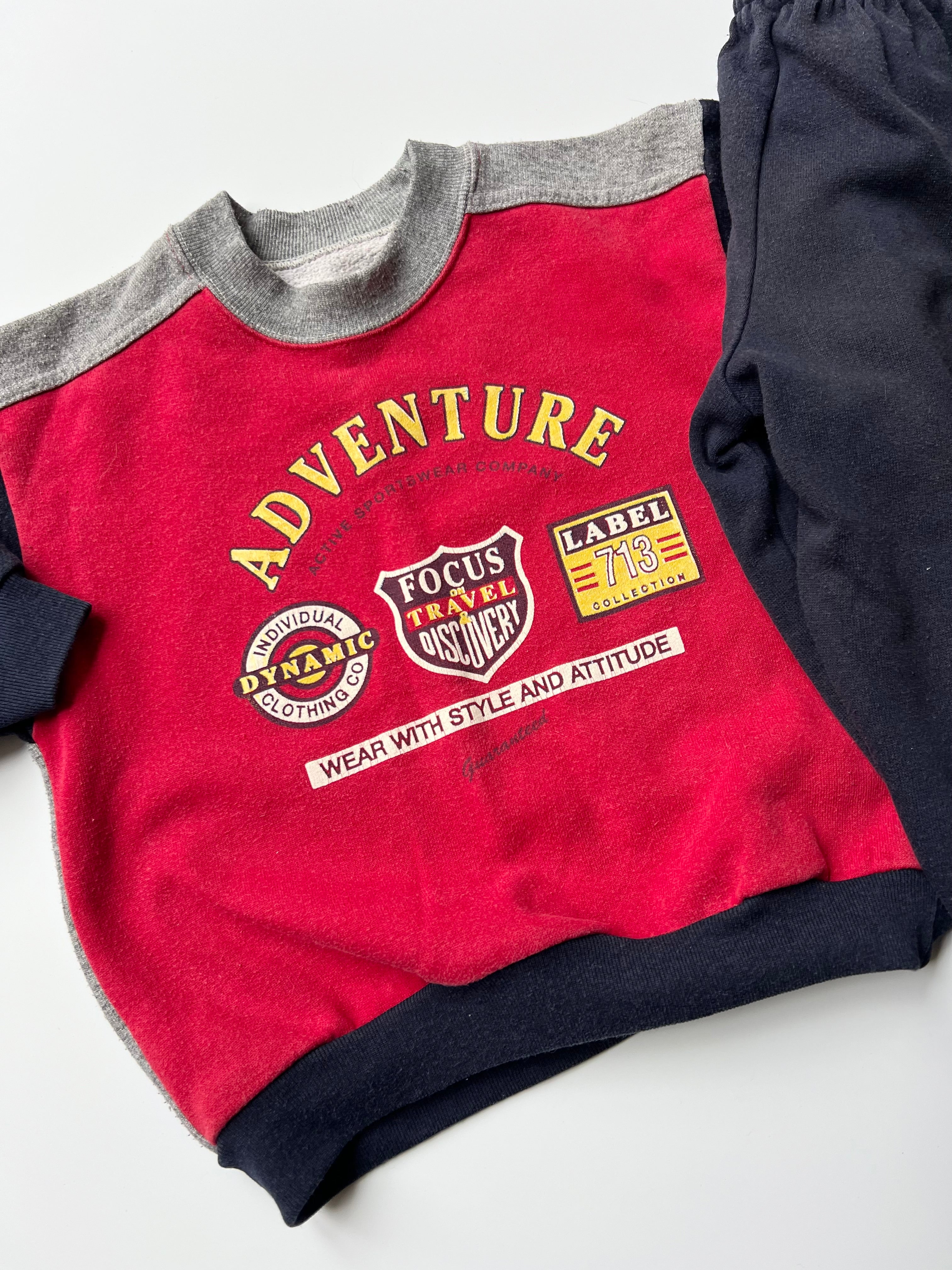 Vintage Colourblock Athletic Matching Set 3-4 Years