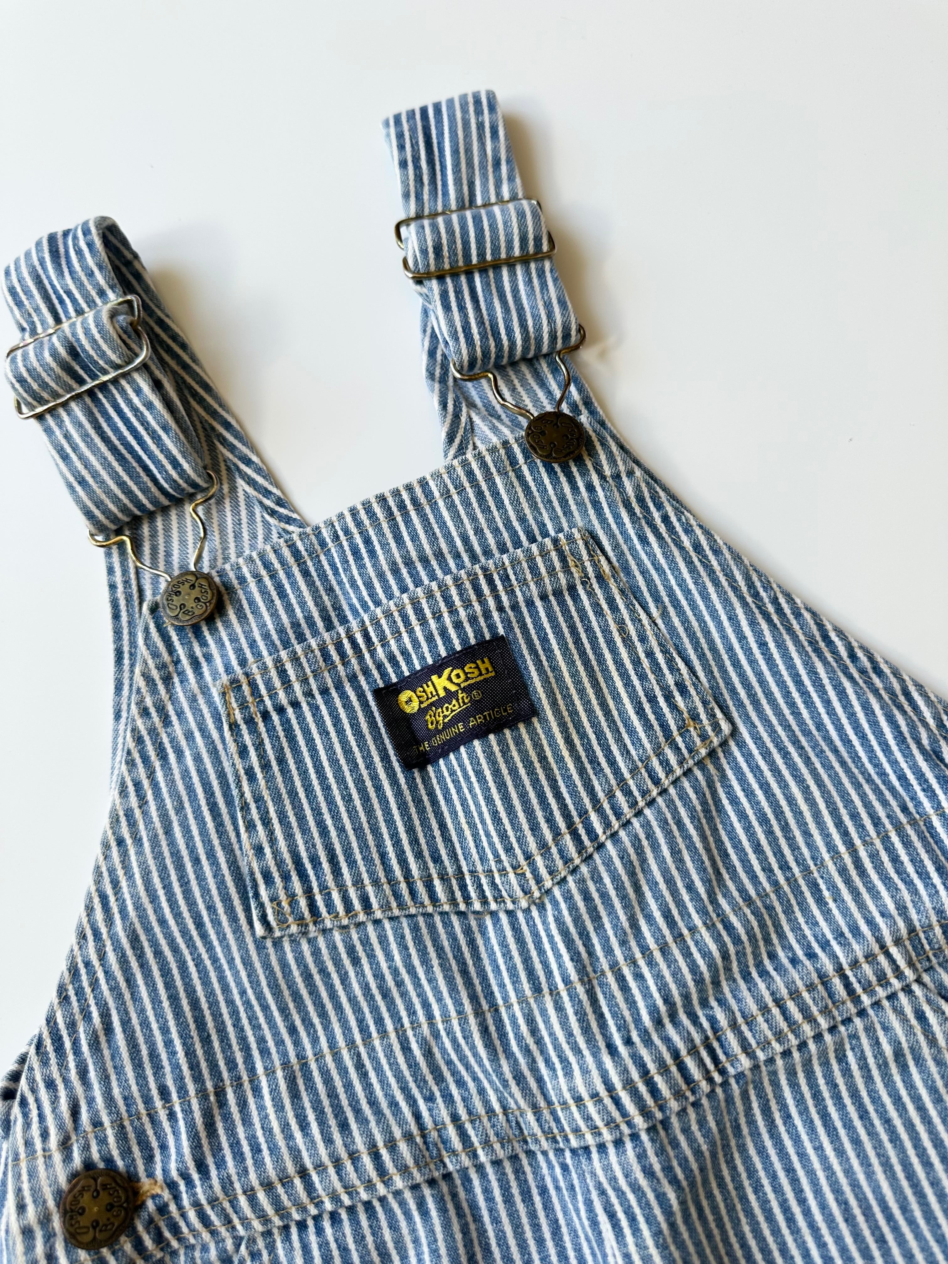 Vintage OshKosh Blue Stripe Dungarees 3-4 Years